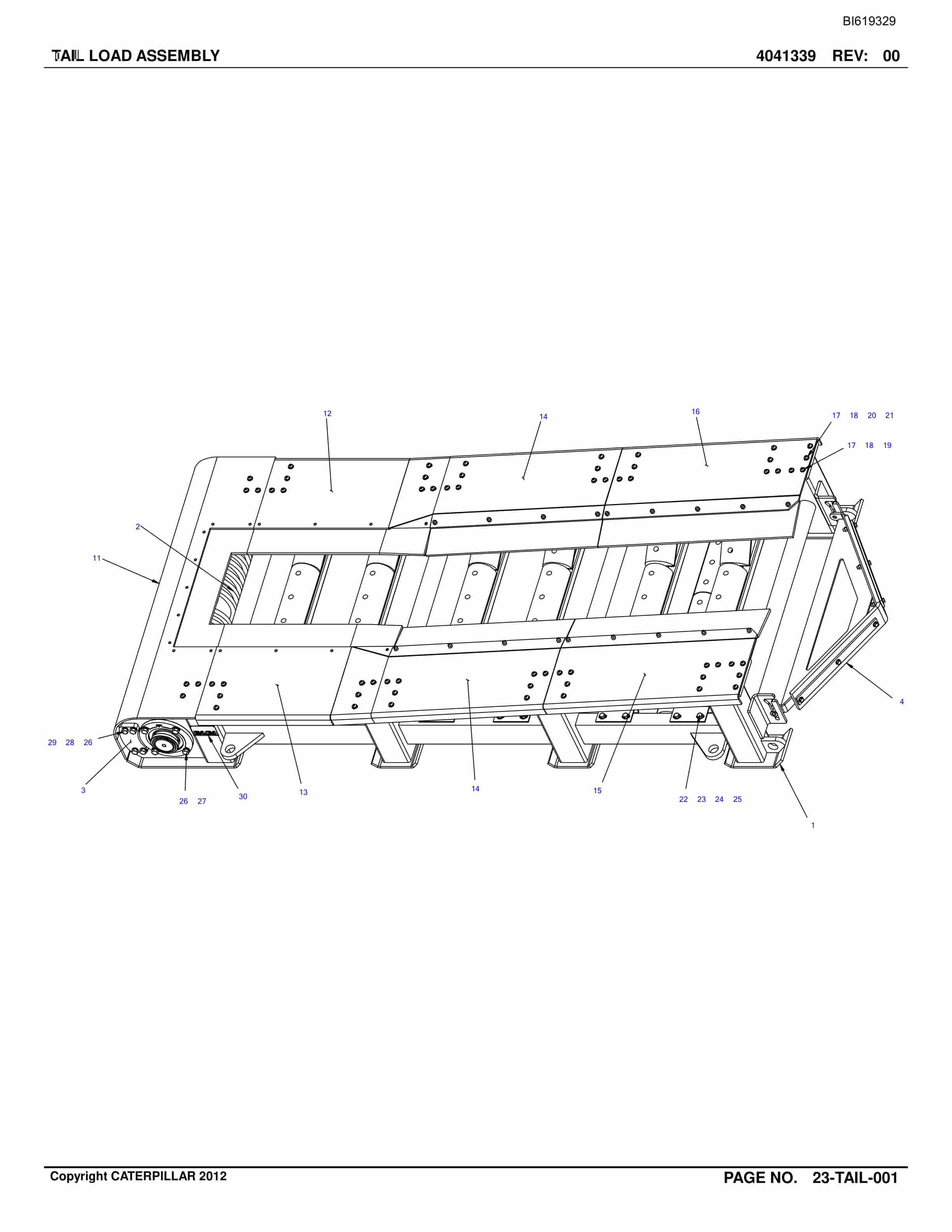 Bucyrus Belt System Parts Catalog BI619329-4