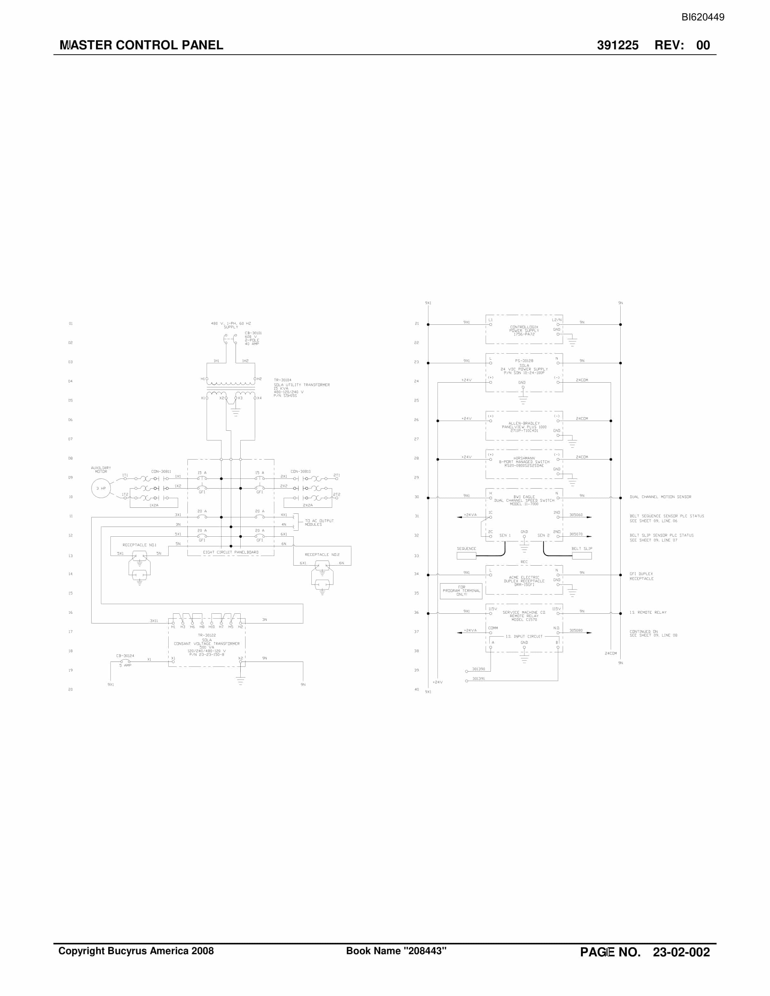 Bucyrus Belt System Spare Parts List BI620449-2