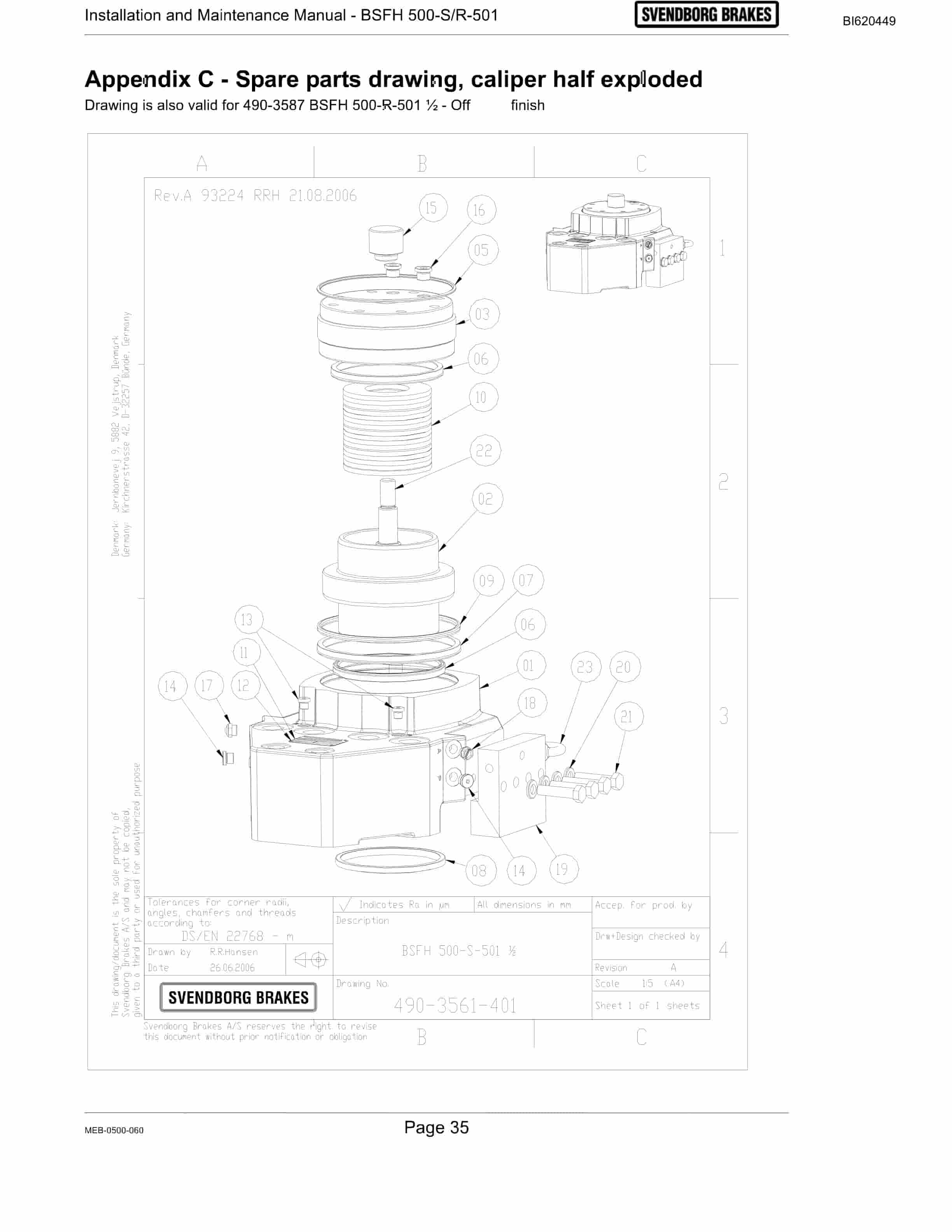Bucyrus Belt System Spare Parts List BI620449-4