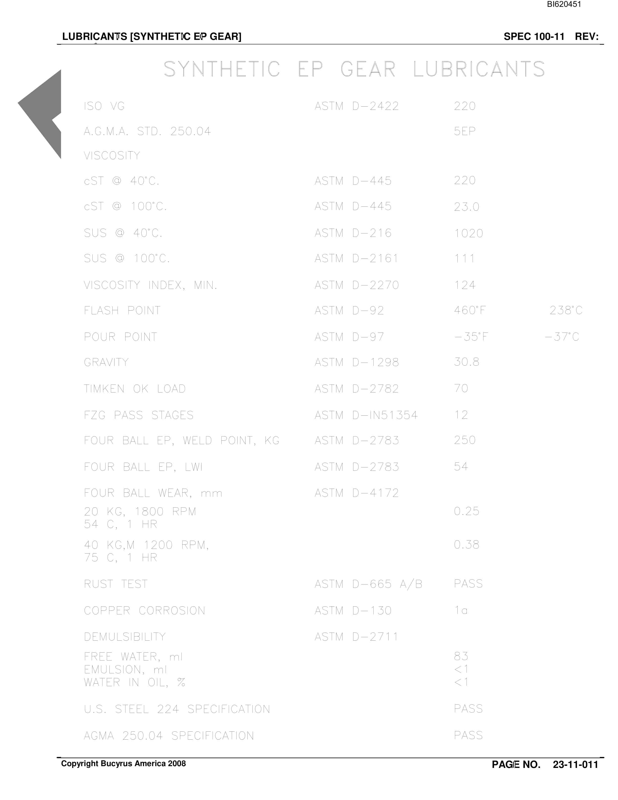 Bucyrus Belt System Spare Parts List BI620451-5