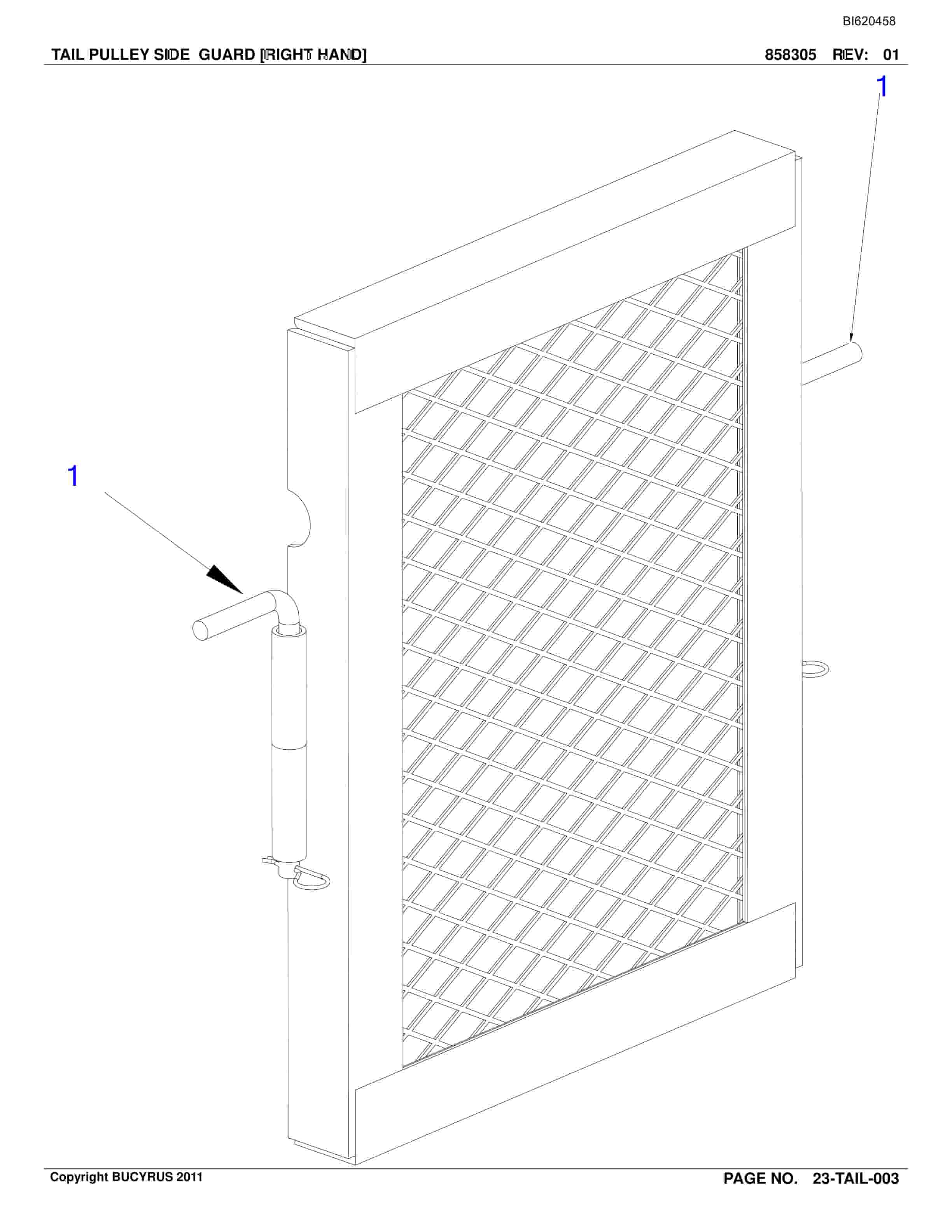 Bucyrus Belt System Spare Parts List BI620458-5