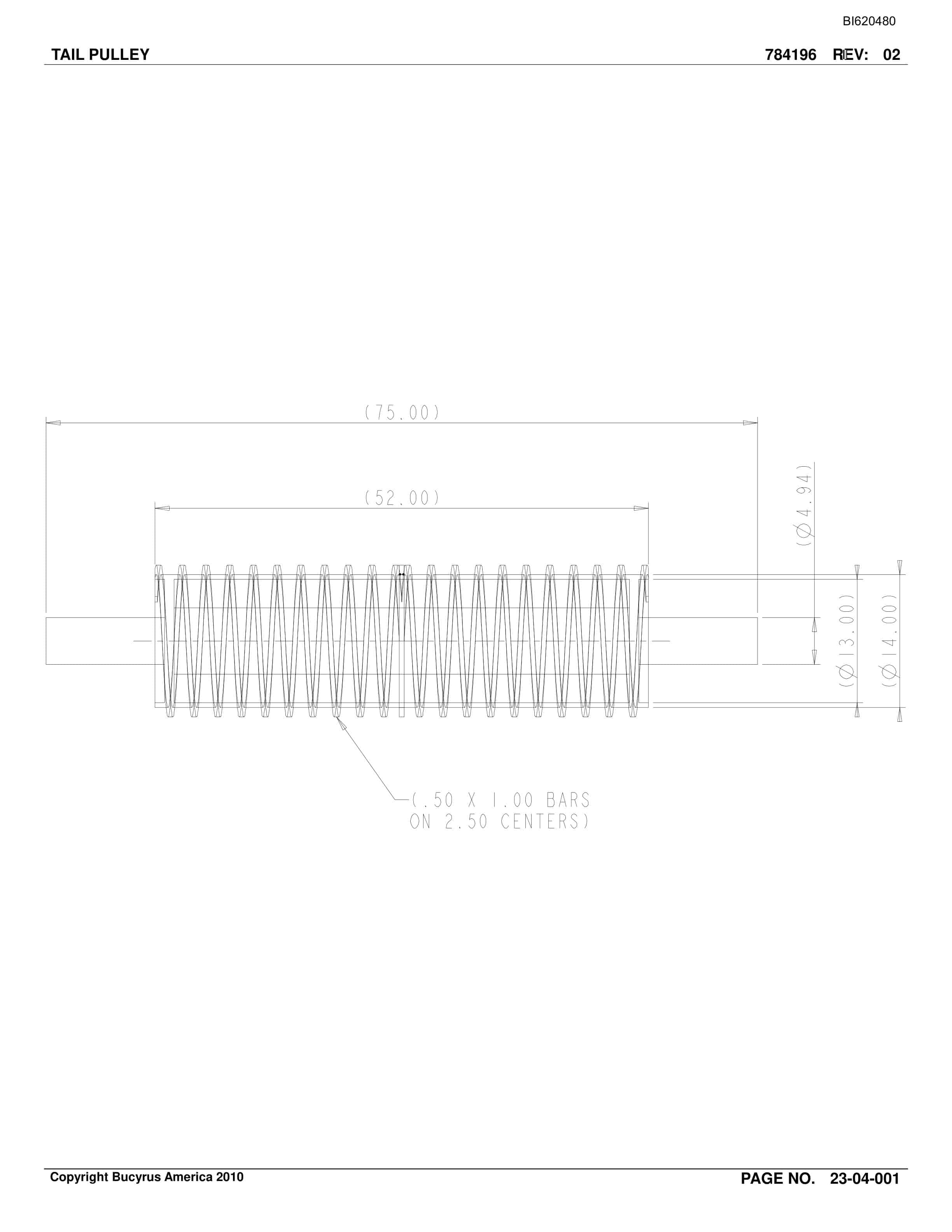 Bucyrus Belt System Spare Parts List BI620480-4