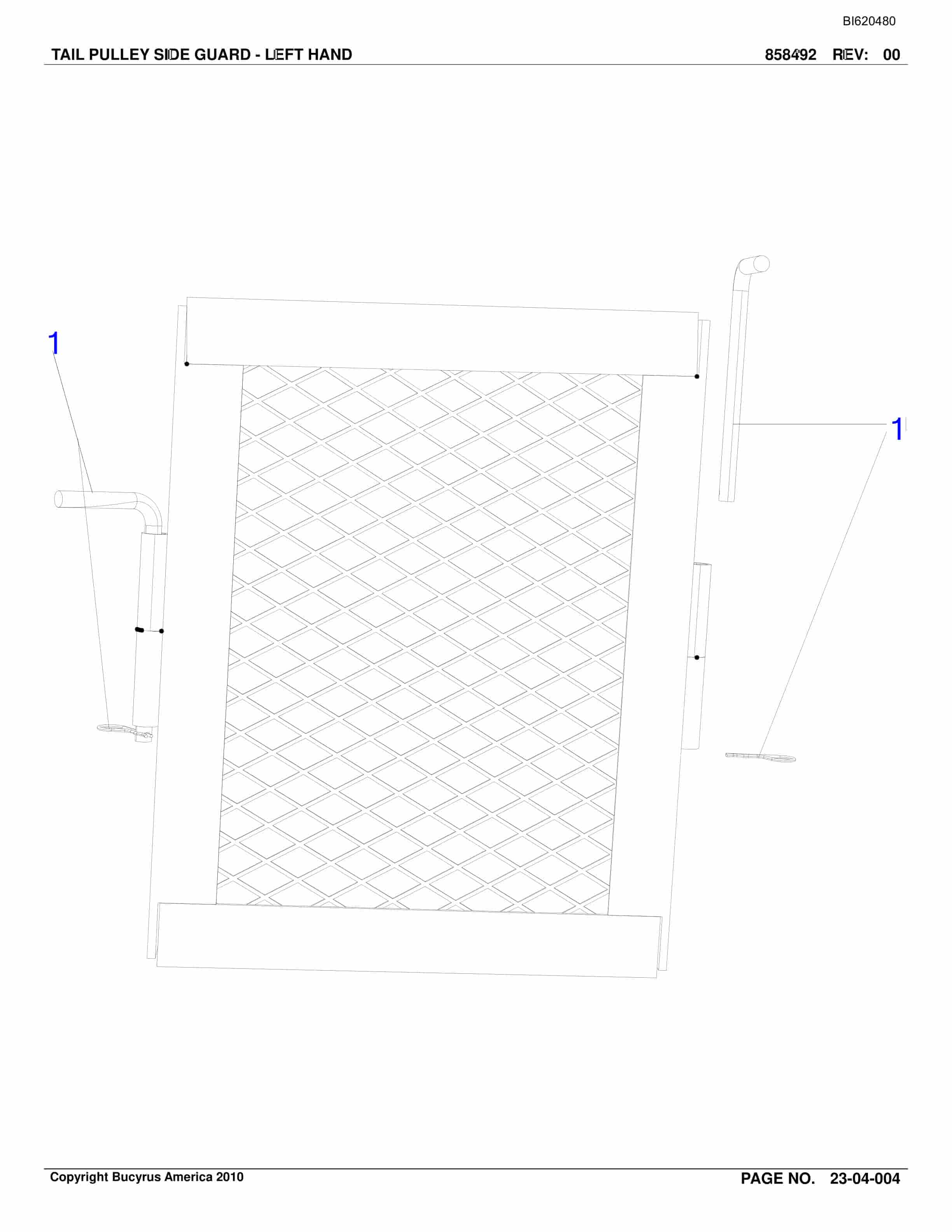 Bucyrus Belt System Spare Parts List BI620480-5