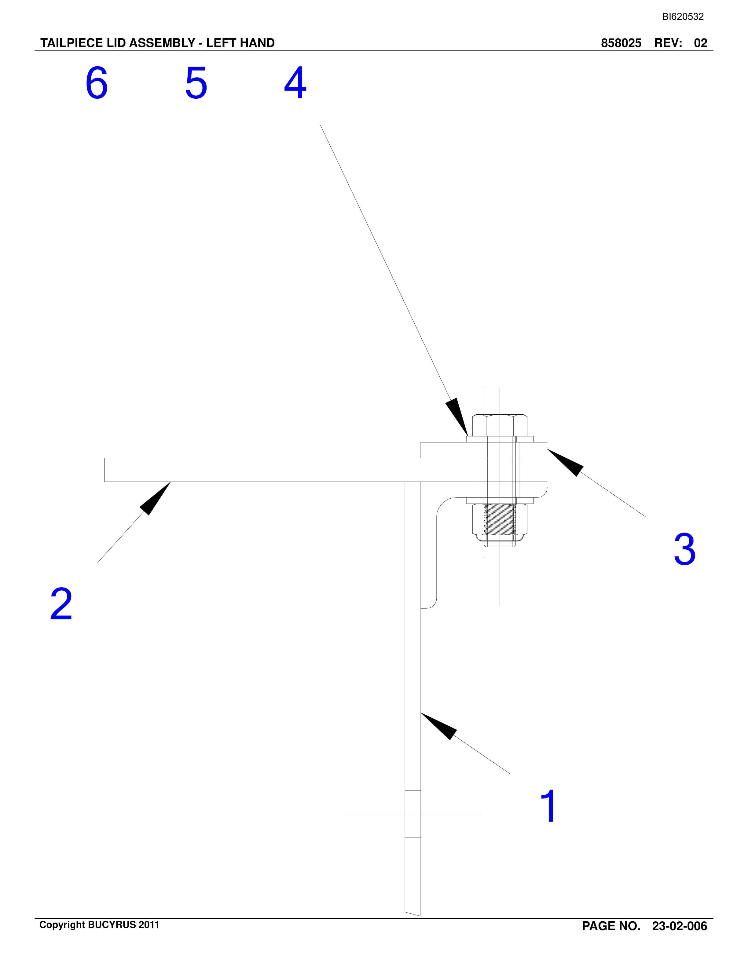 Bucyrus Belt System Spare Parts List BI620532-2