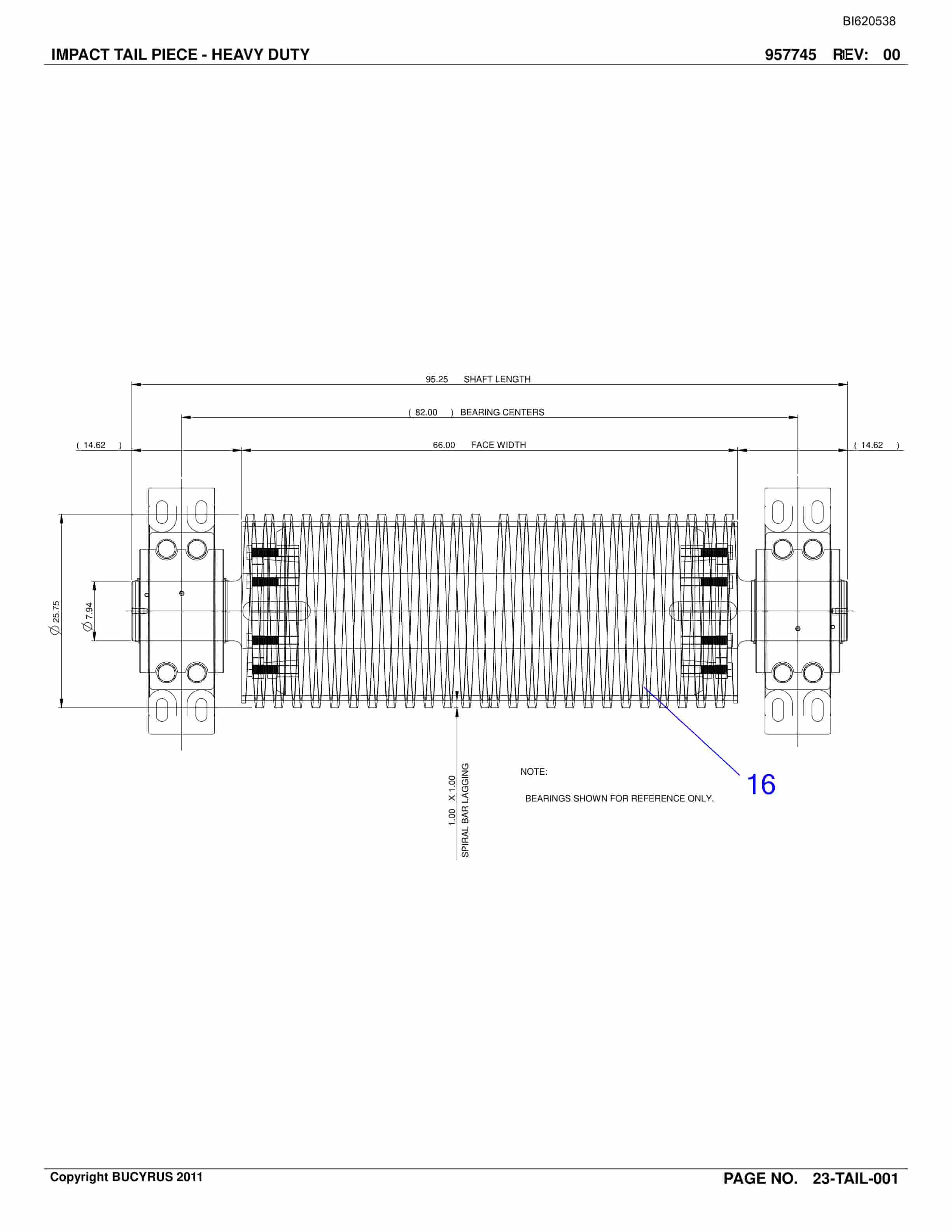 Bucyrus Belt System Spare Parts List BI620538-5