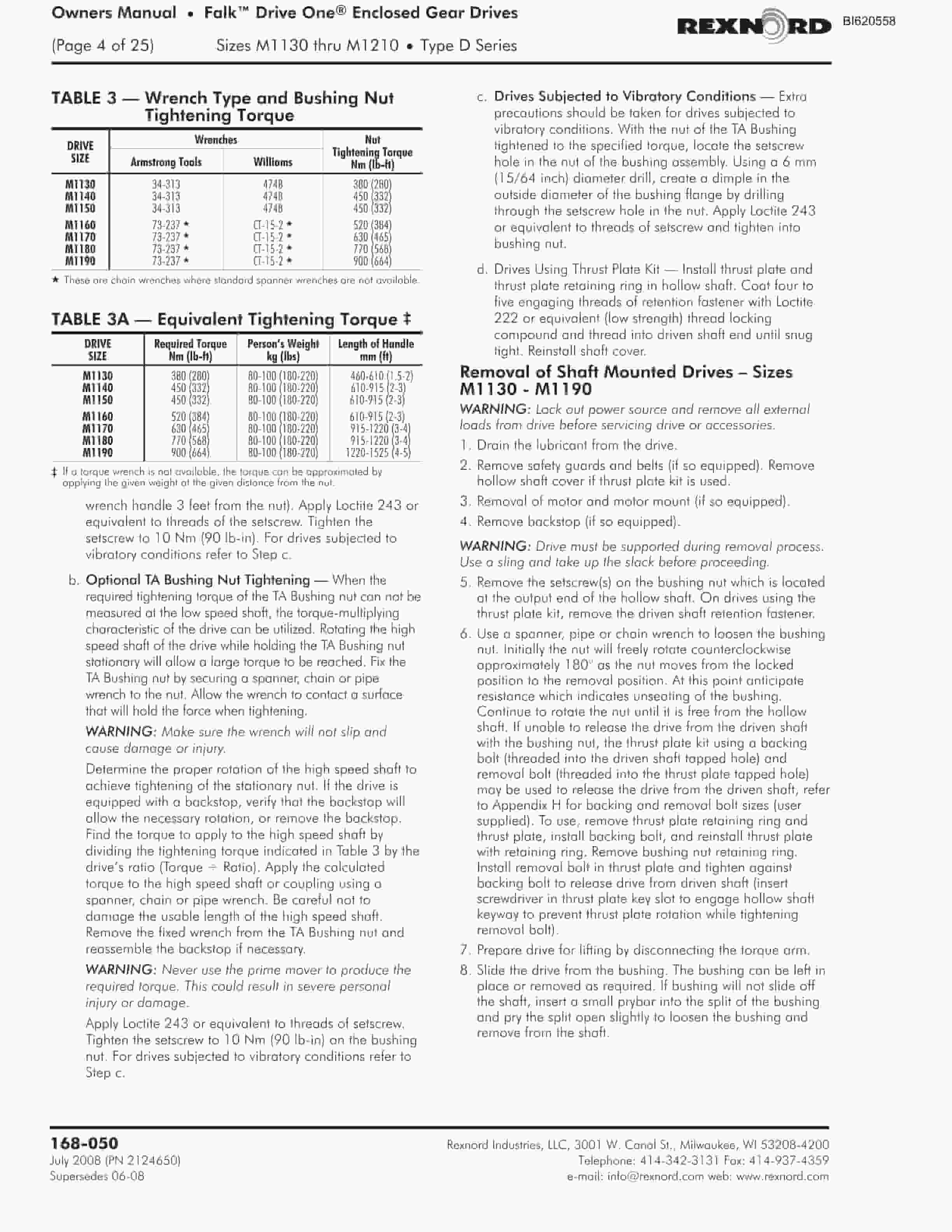 Bucyrus Belt System Spare Parts List BI620558-5
