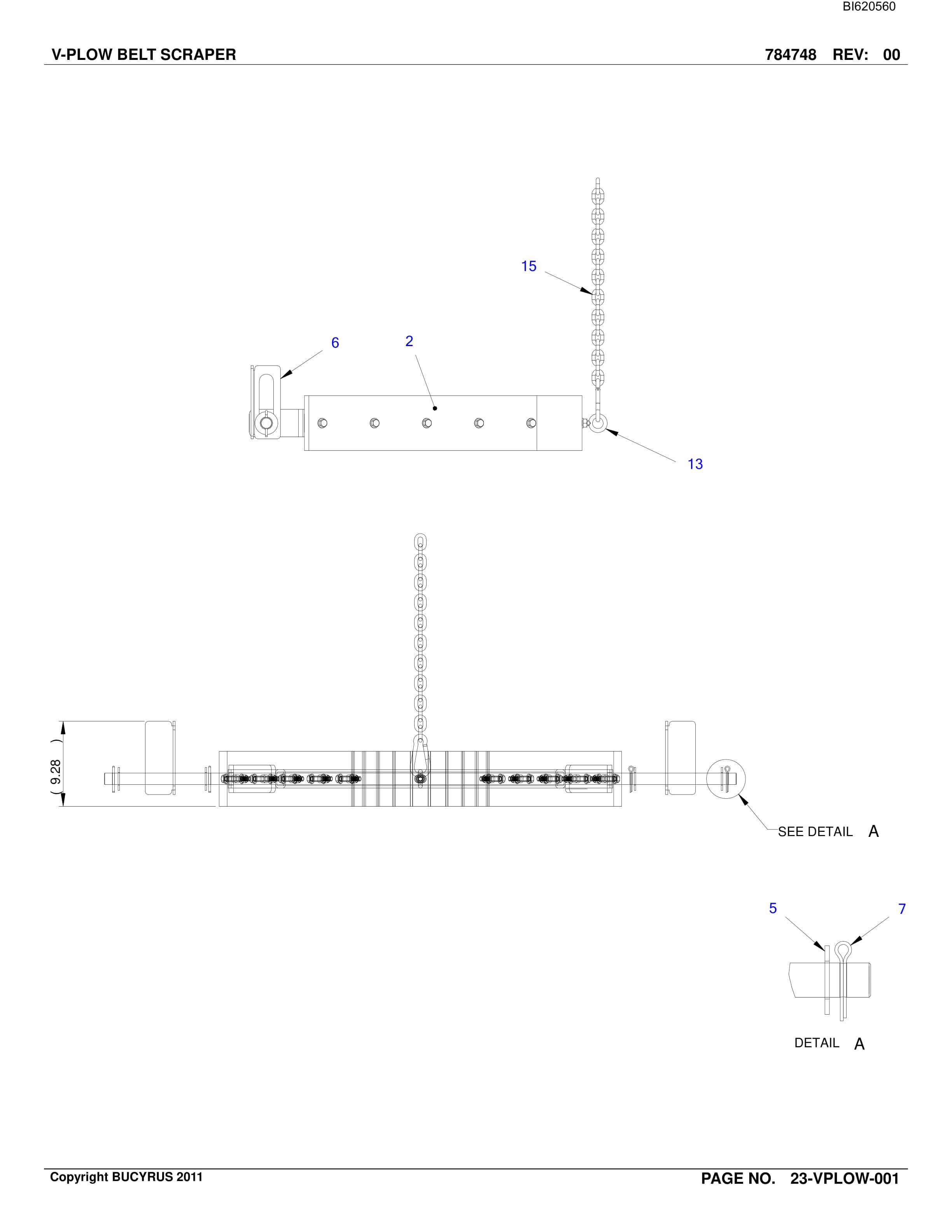 Bucyrus Belt System Spare Parts List BI620560-4