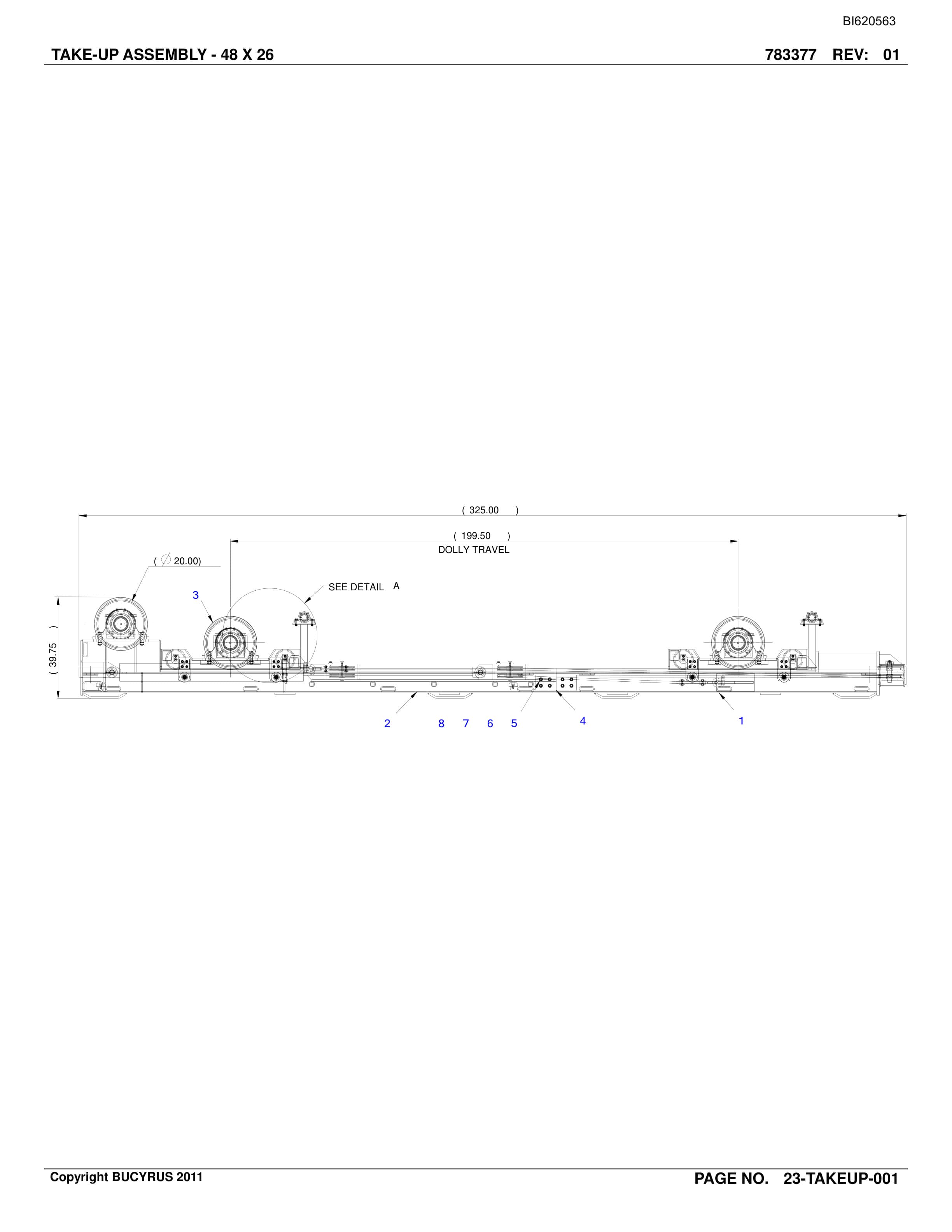 Bucyrus Belt System Spare Parts List BI620563-4