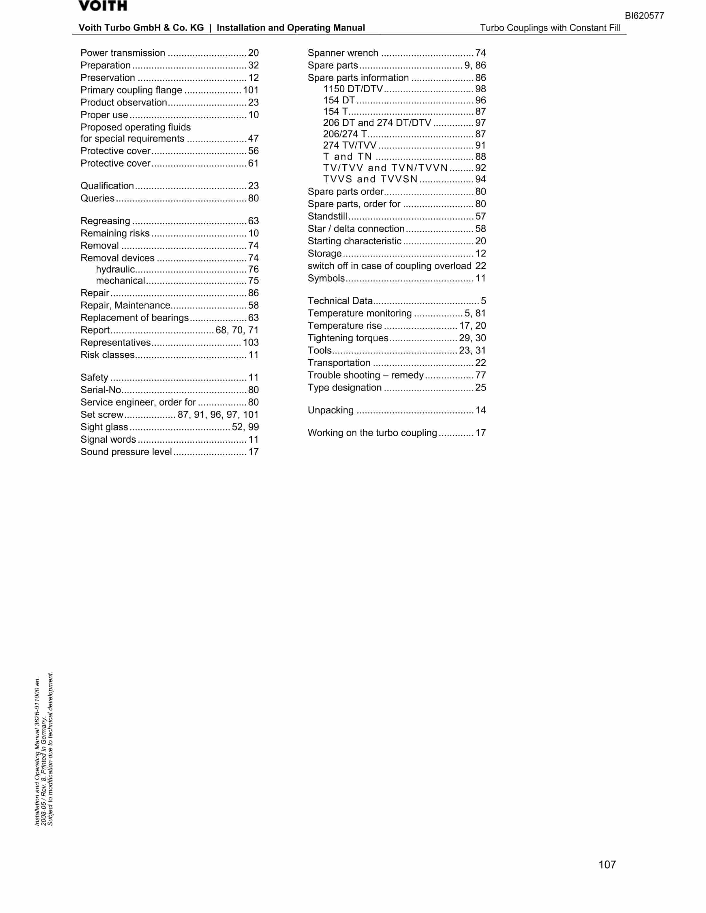 Bucyrus Belt System Spare Parts List BI620577-5