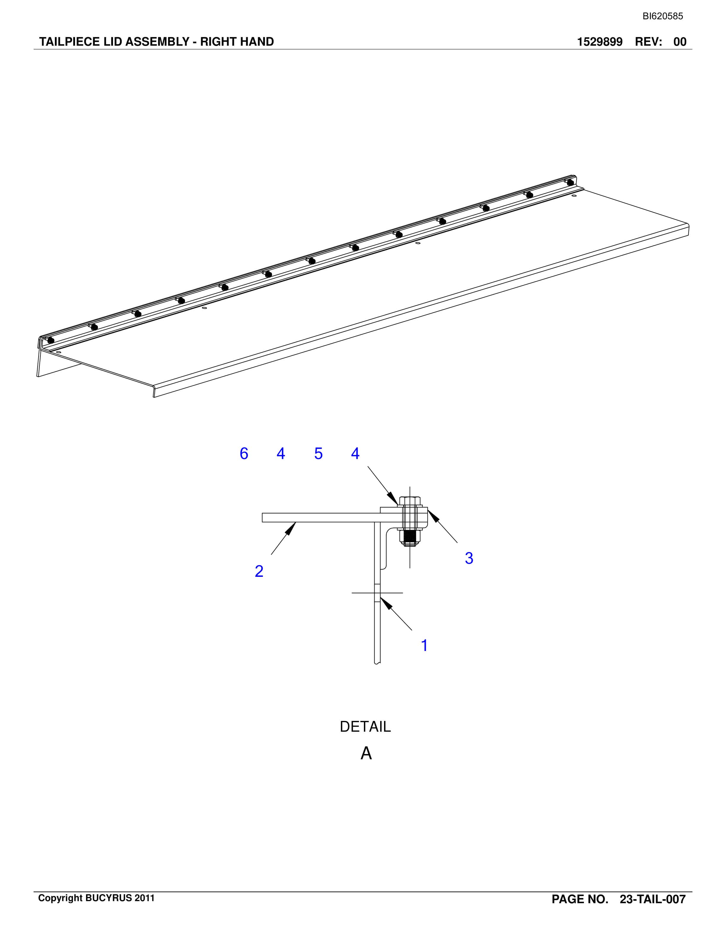 Bucyrus Belt System Spare Parts List BI620585-2