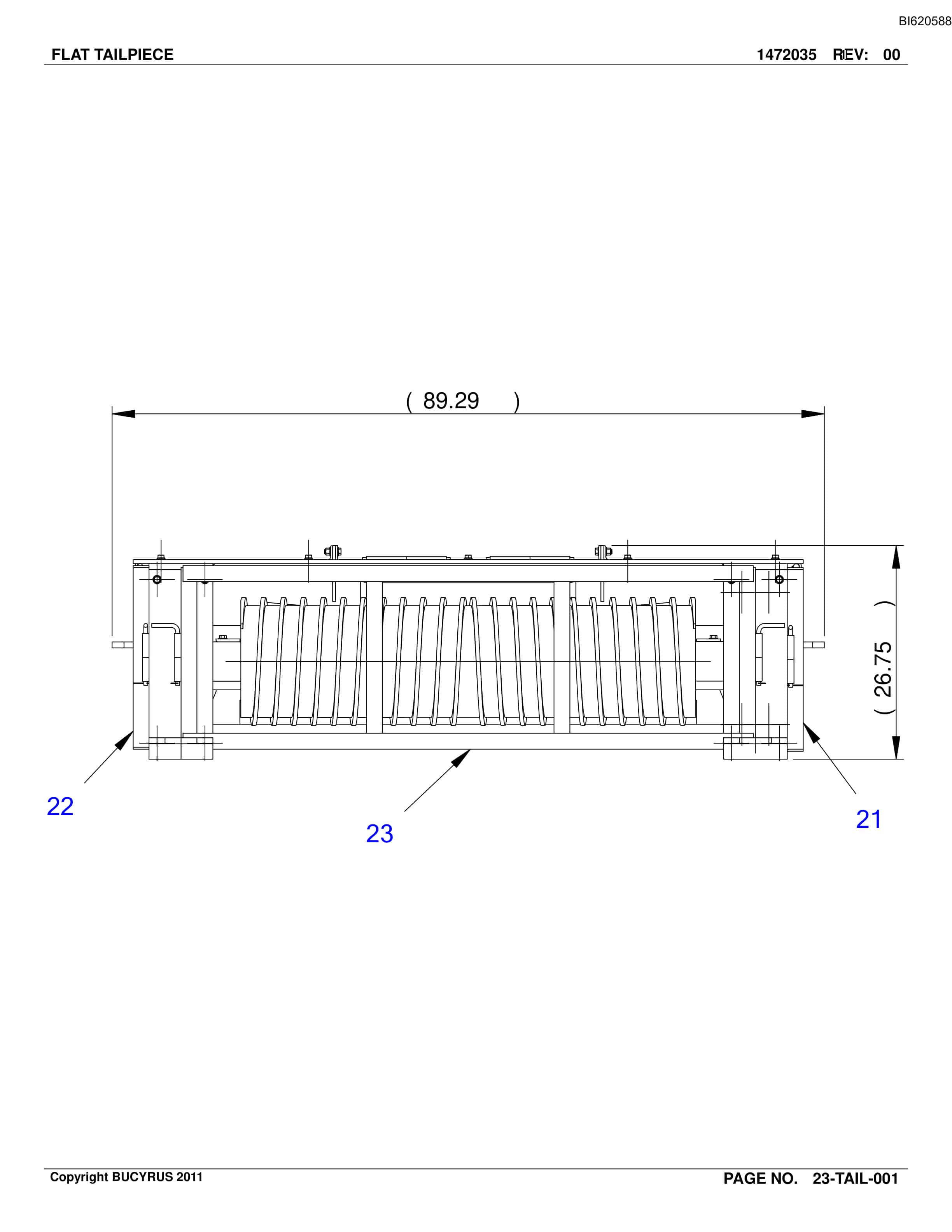 Bucyrus Belt System Spare Parts List BI620588-4