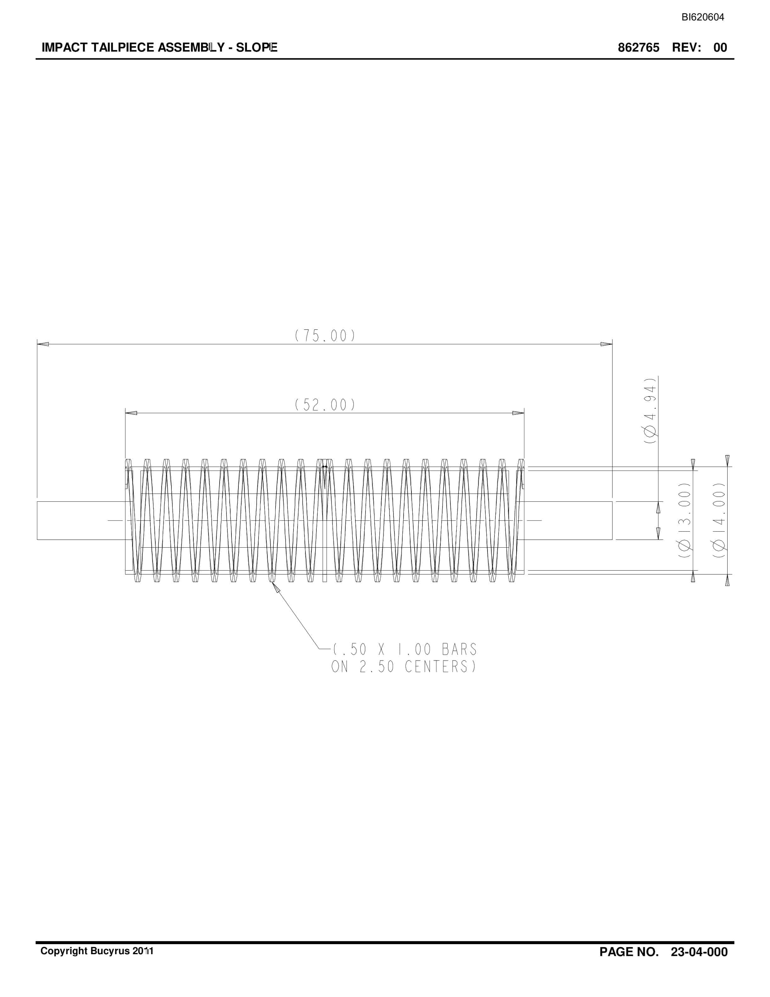 Bucyrus Belt System Spare Parts List BI620604-4