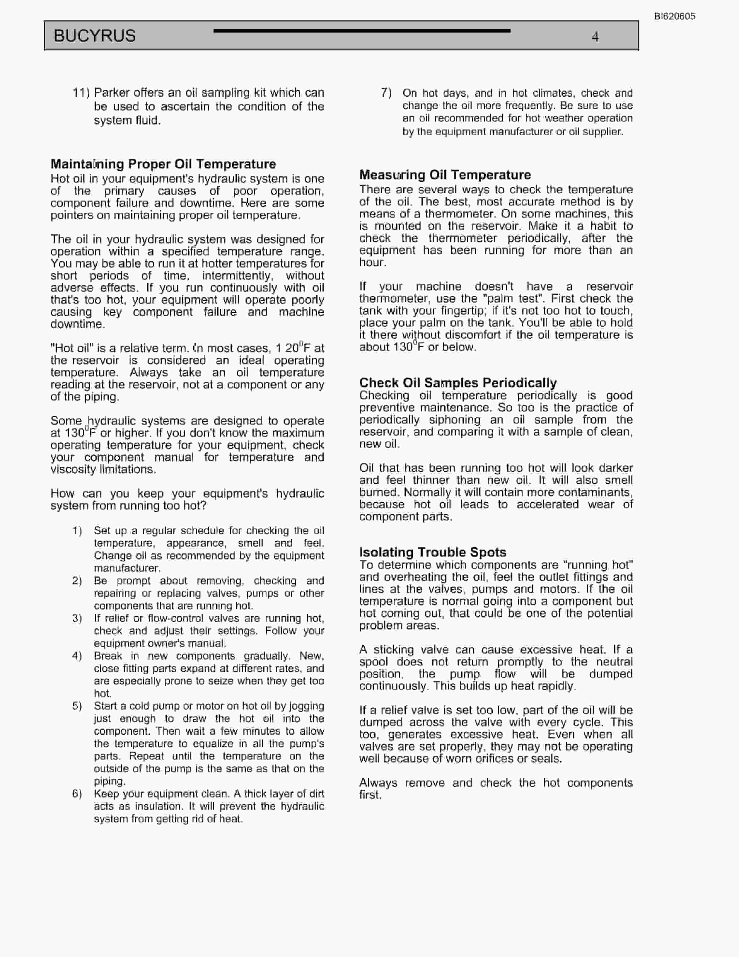 Bucyrus Belt System Spare Parts List BI620605-4
