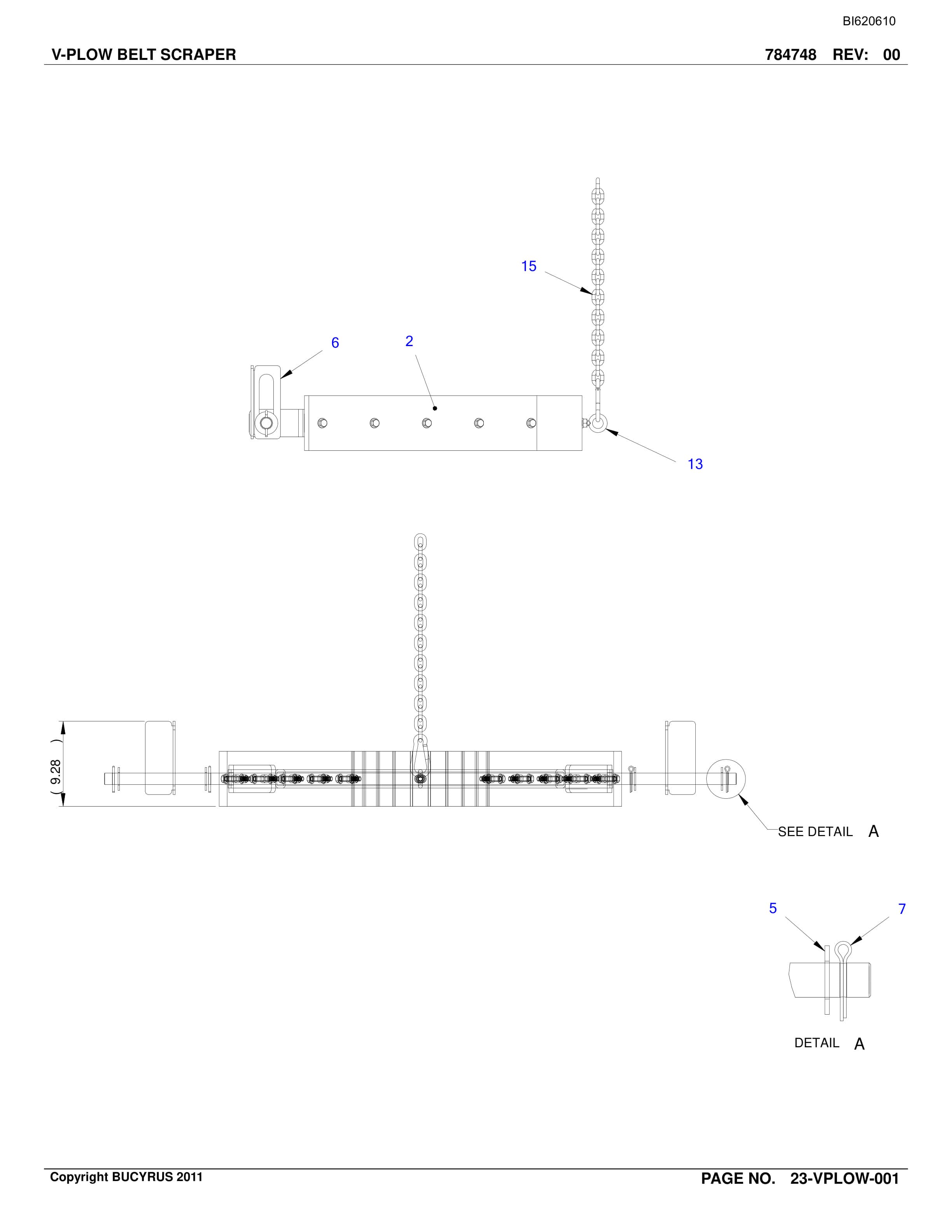 Bucyrus Belt System Spare Parts List BI620610-4