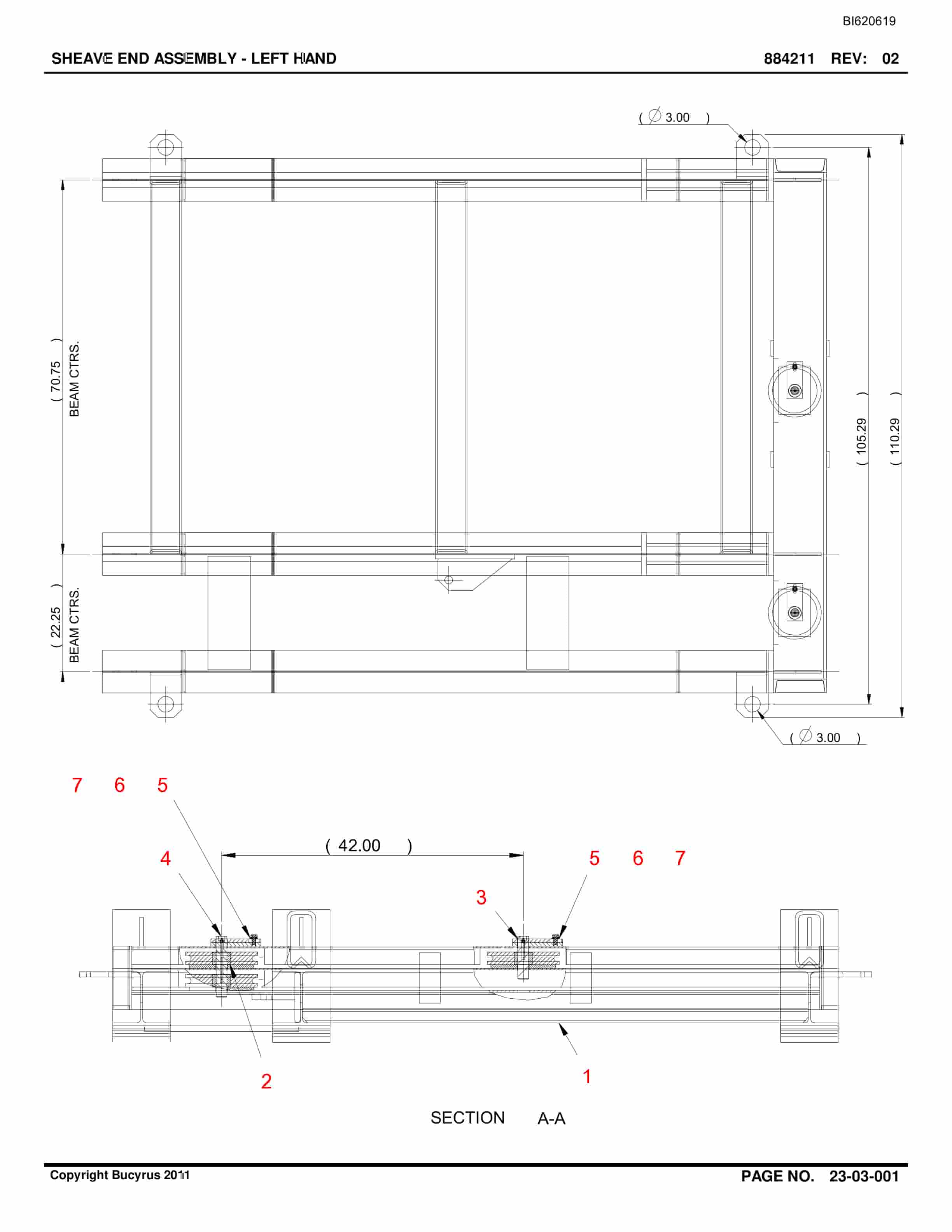 Bucyrus Belt System Spare Parts List BI620619-2