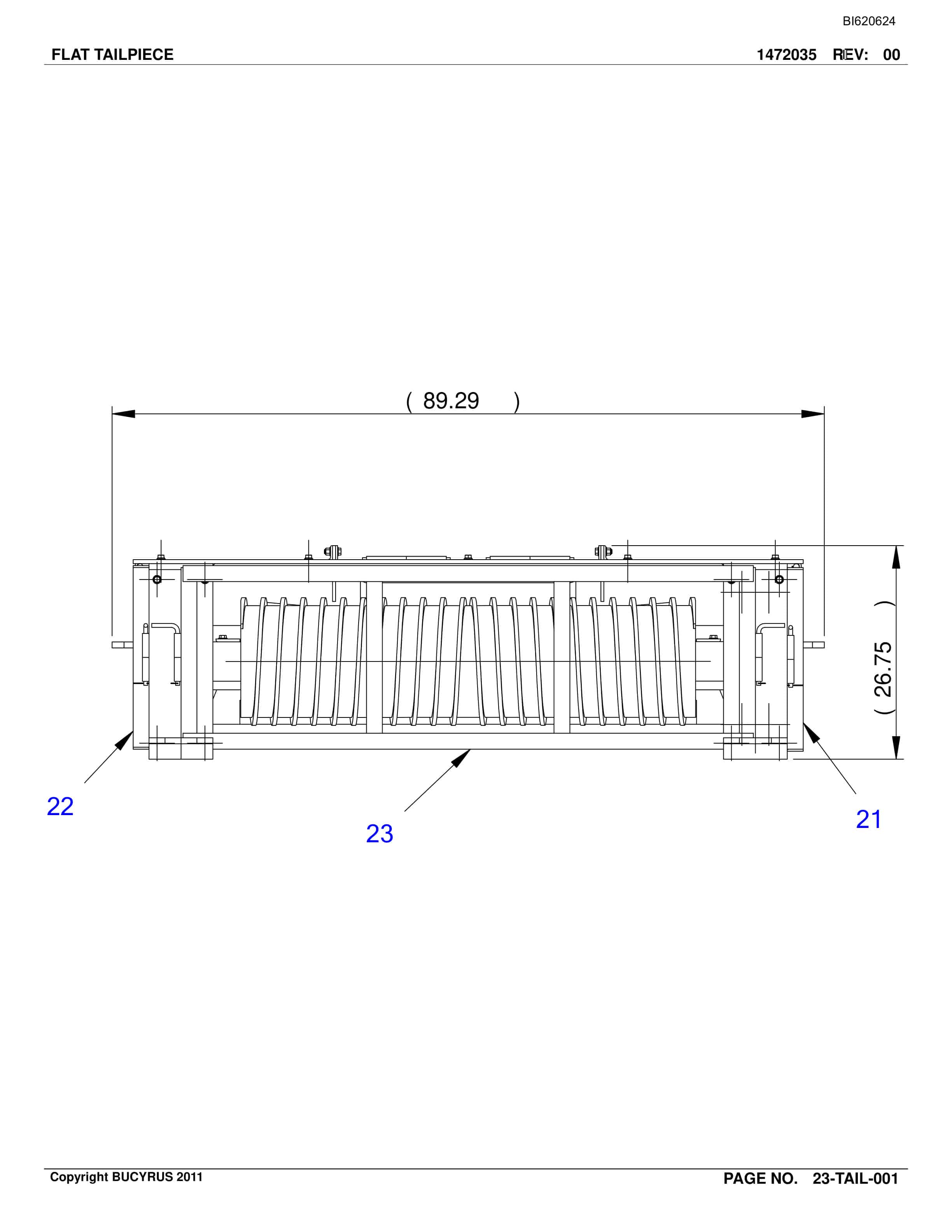 Bucyrus Belt System Spare Parts List BI620624-4