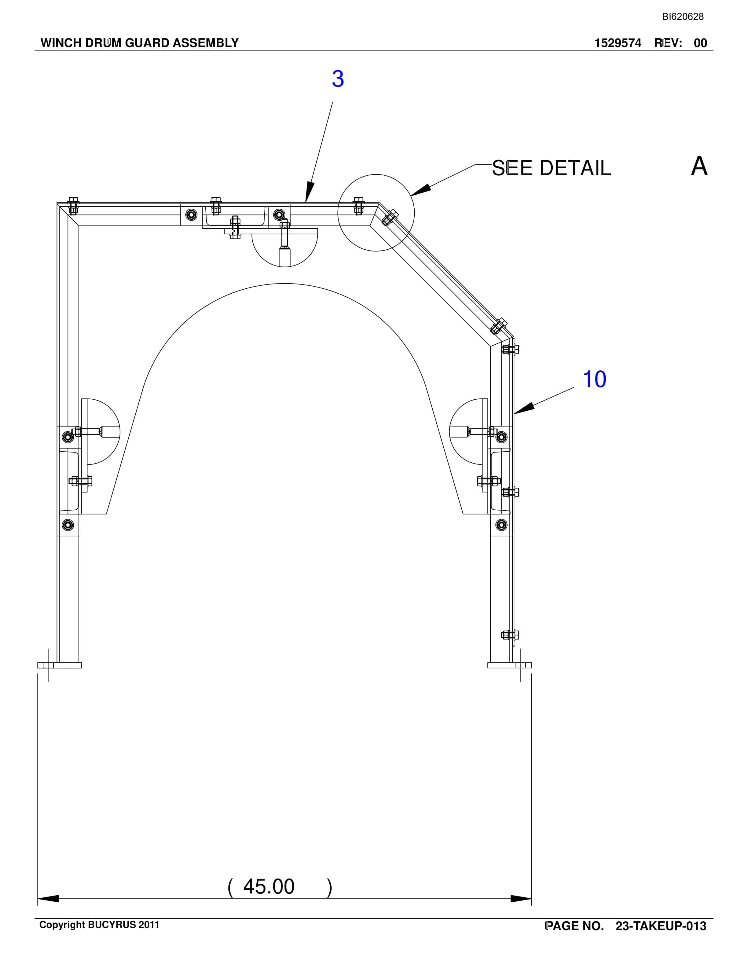 Bucyrus Belt System Spare Parts List BI620628-3