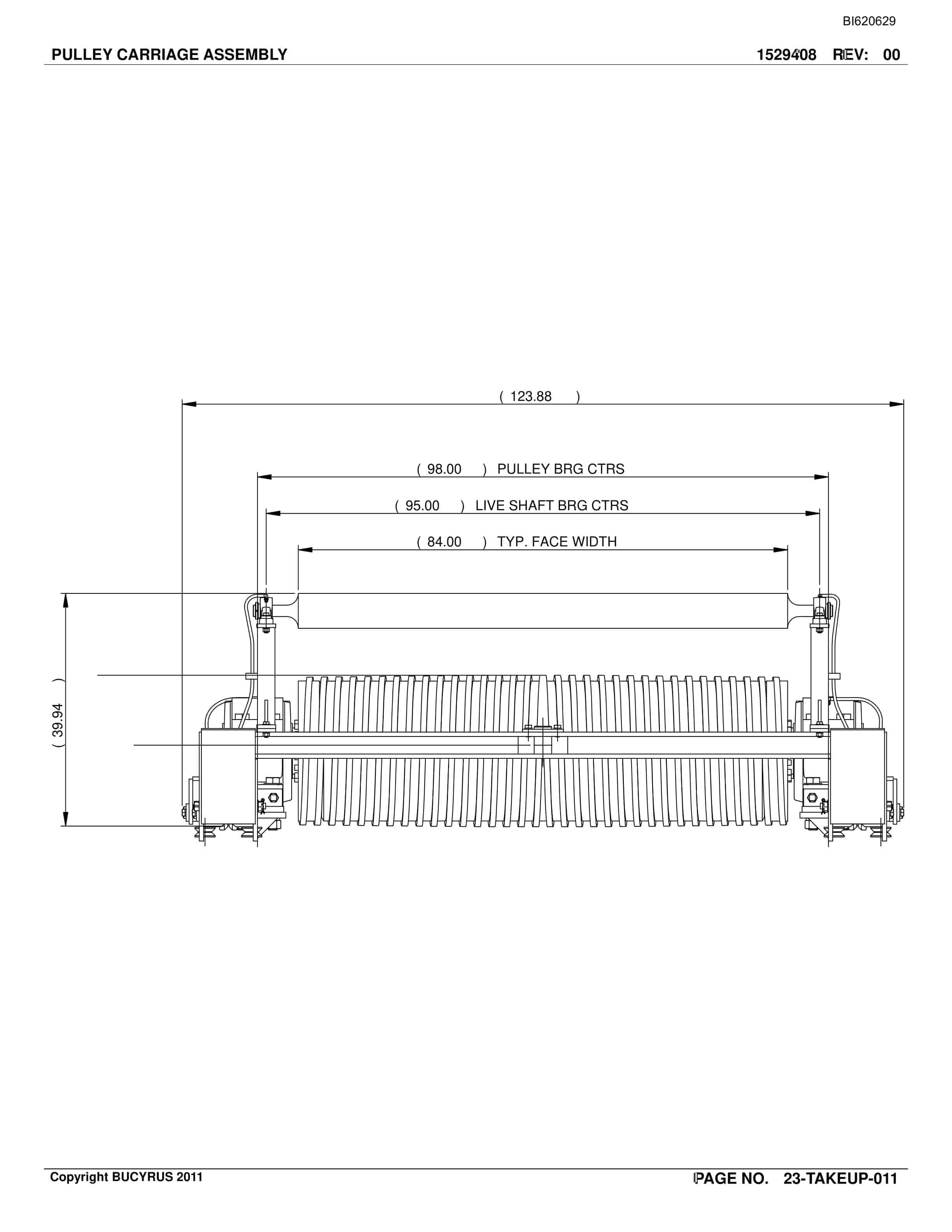 Bucyrus Belt System Spare Parts List BI620629-2