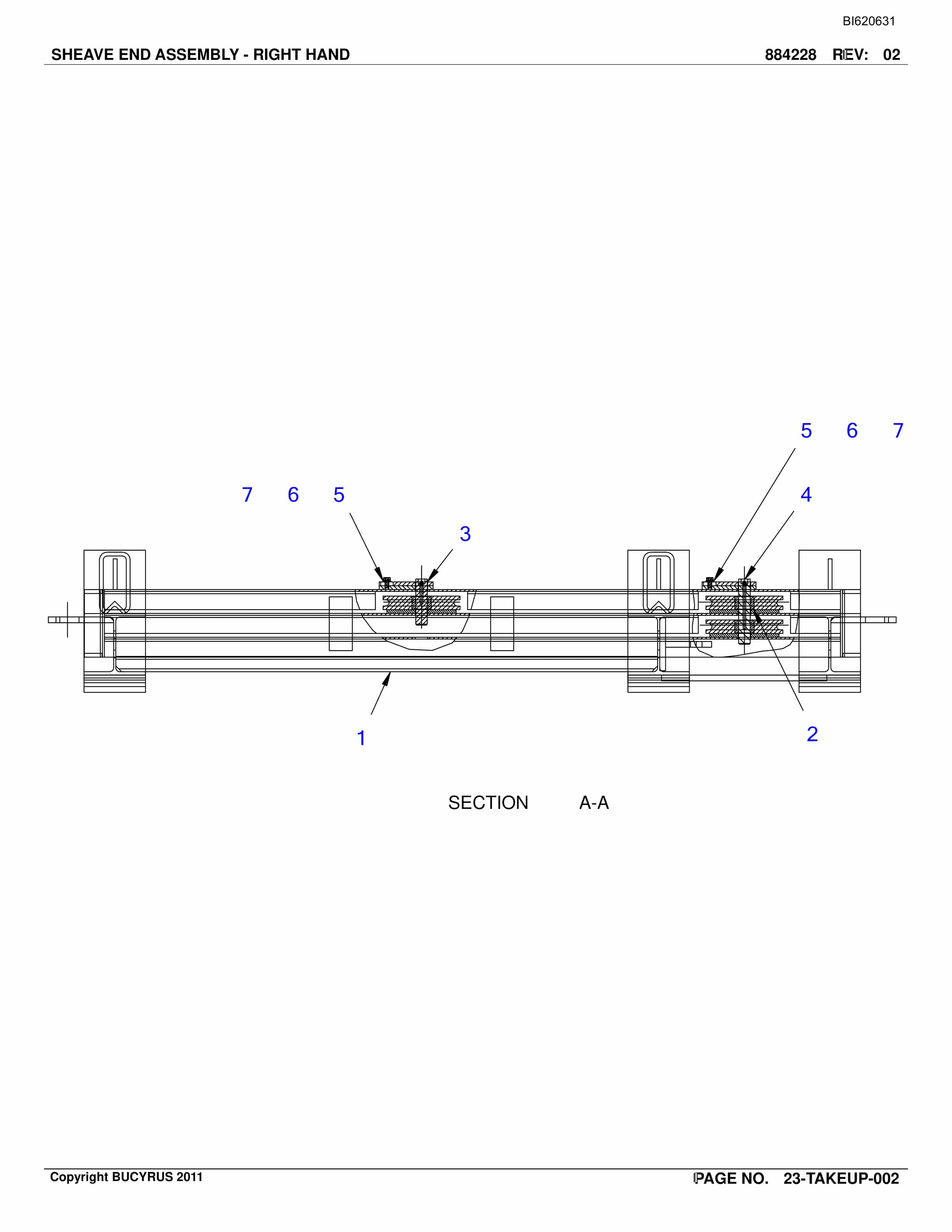 Bucyrus Belt System Spare Parts List BI620631-5