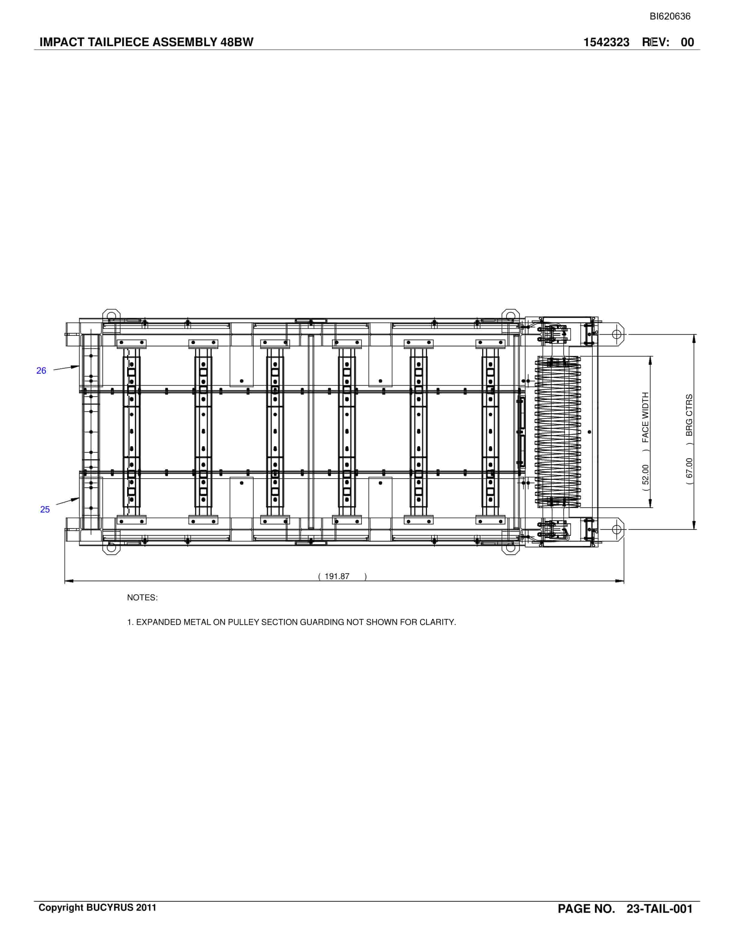 Bucyrus Belt System Spare Parts List BI620636-2