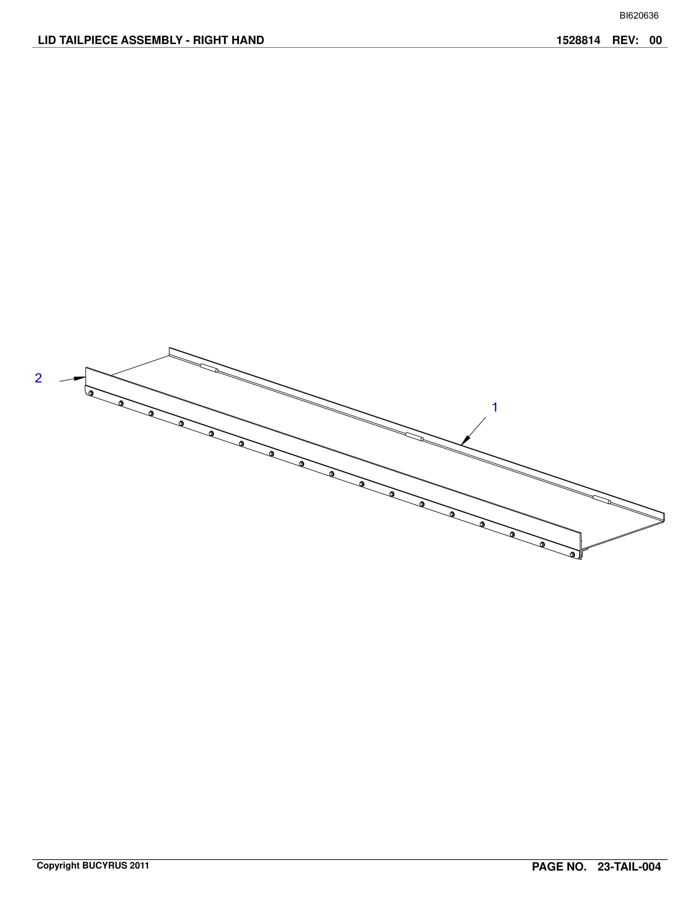 Bucyrus Belt System Spare Parts List BI620636-3