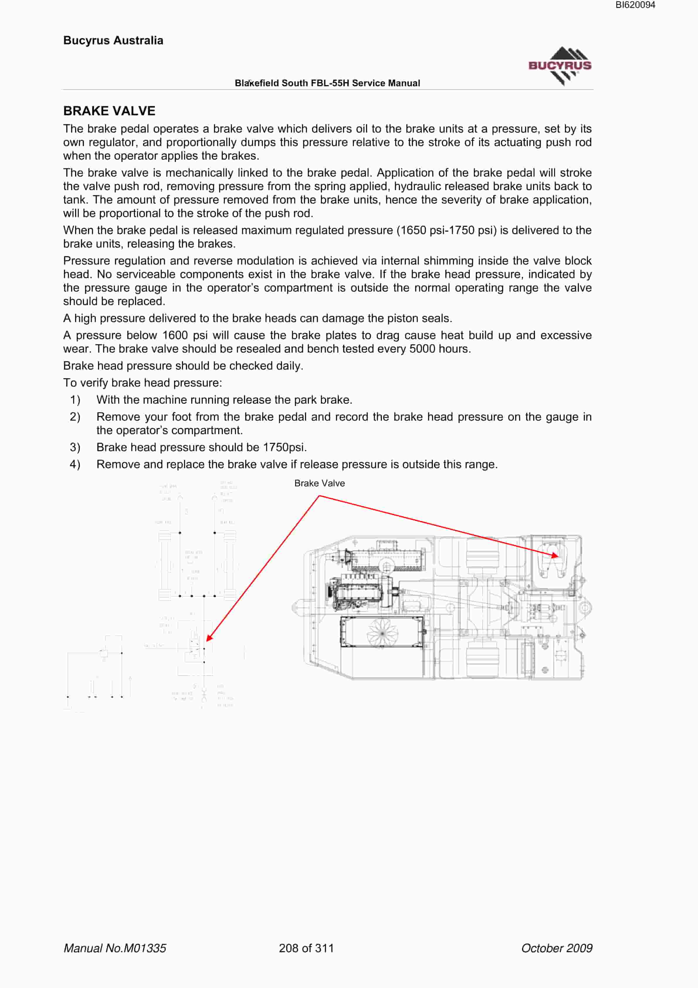 Bucyrus Blakefield South FBL 55H Technical Manual BI620094-3