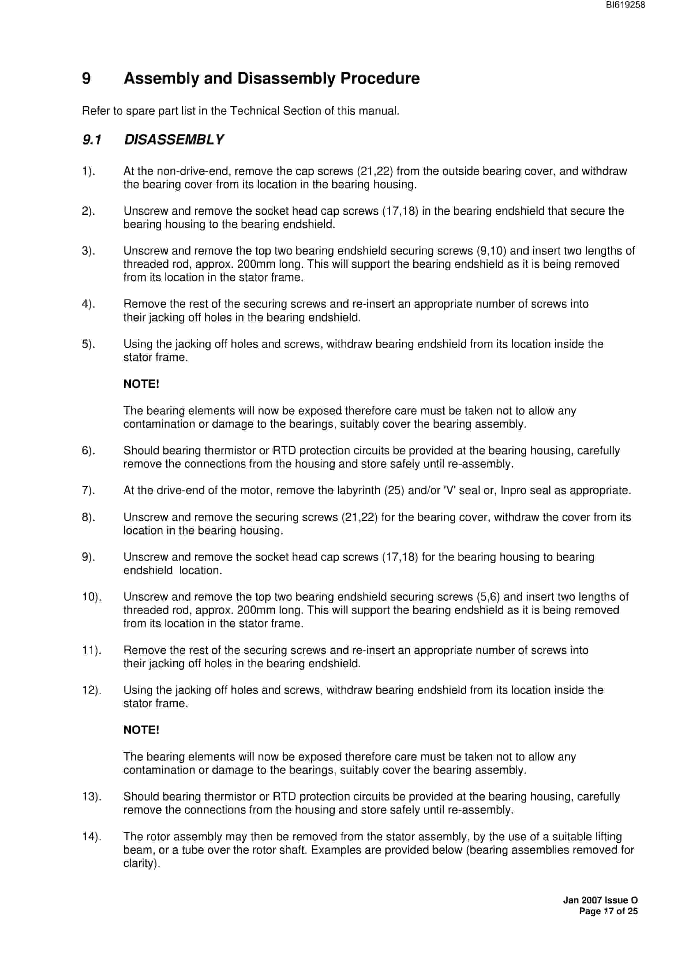 Bucyrus BMW28 37kW 3300V AC 3 Phase TEWC Technical Manual BI619258-3