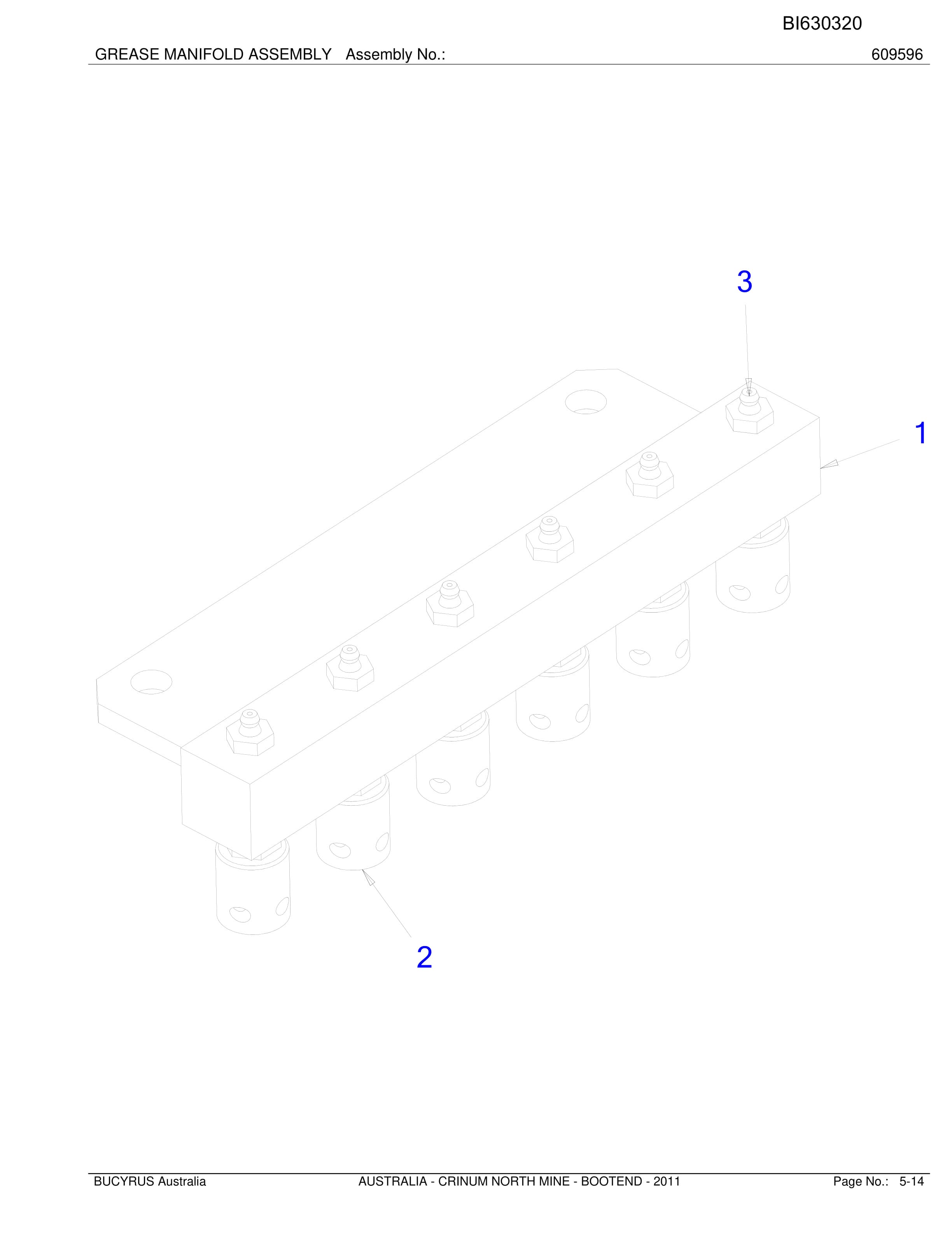 Bucyrus Bootend Craw Assembly Parts Catalog BI630320-3