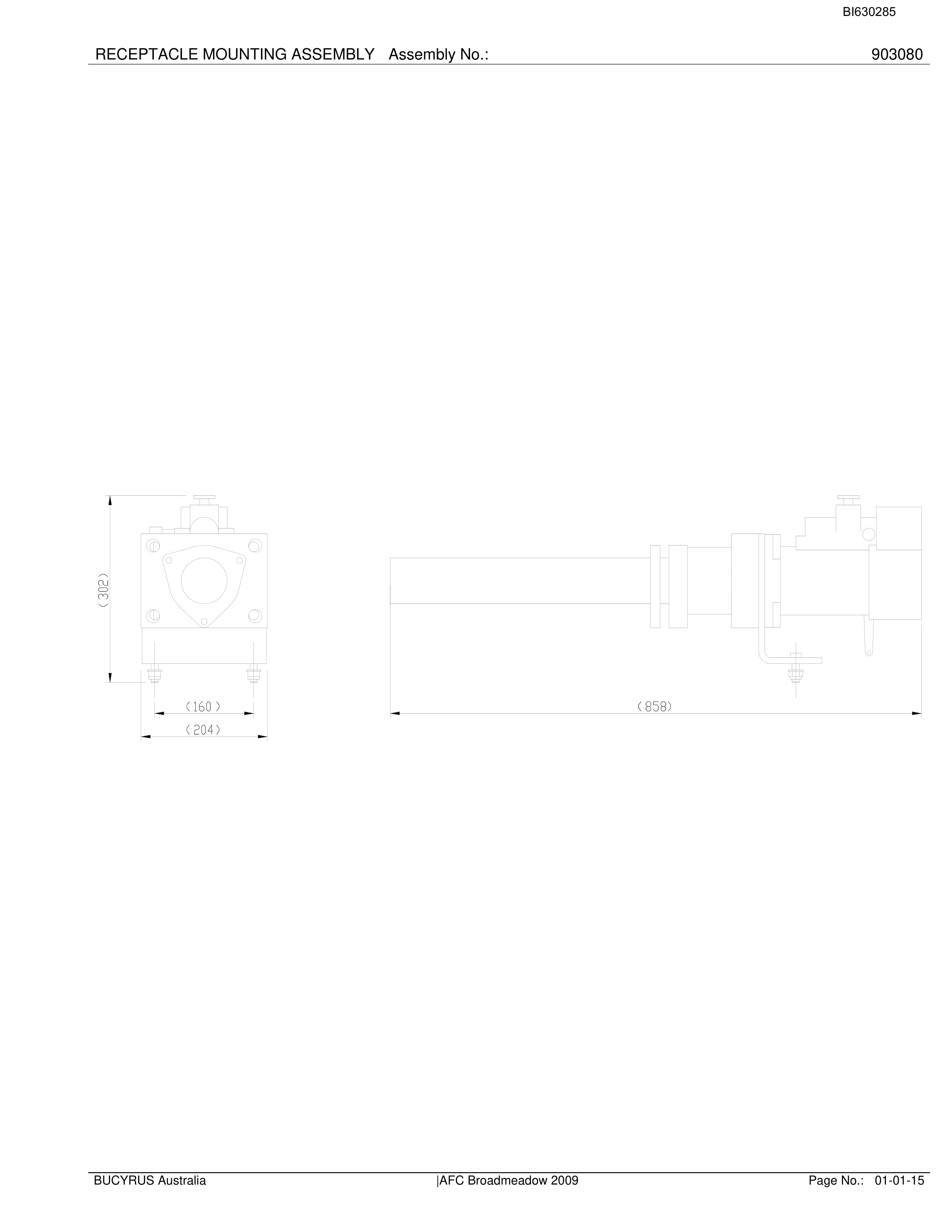 Bucyrus Broadmeadow AFC Assembly Set 1 Parts Catalog BI630285-2