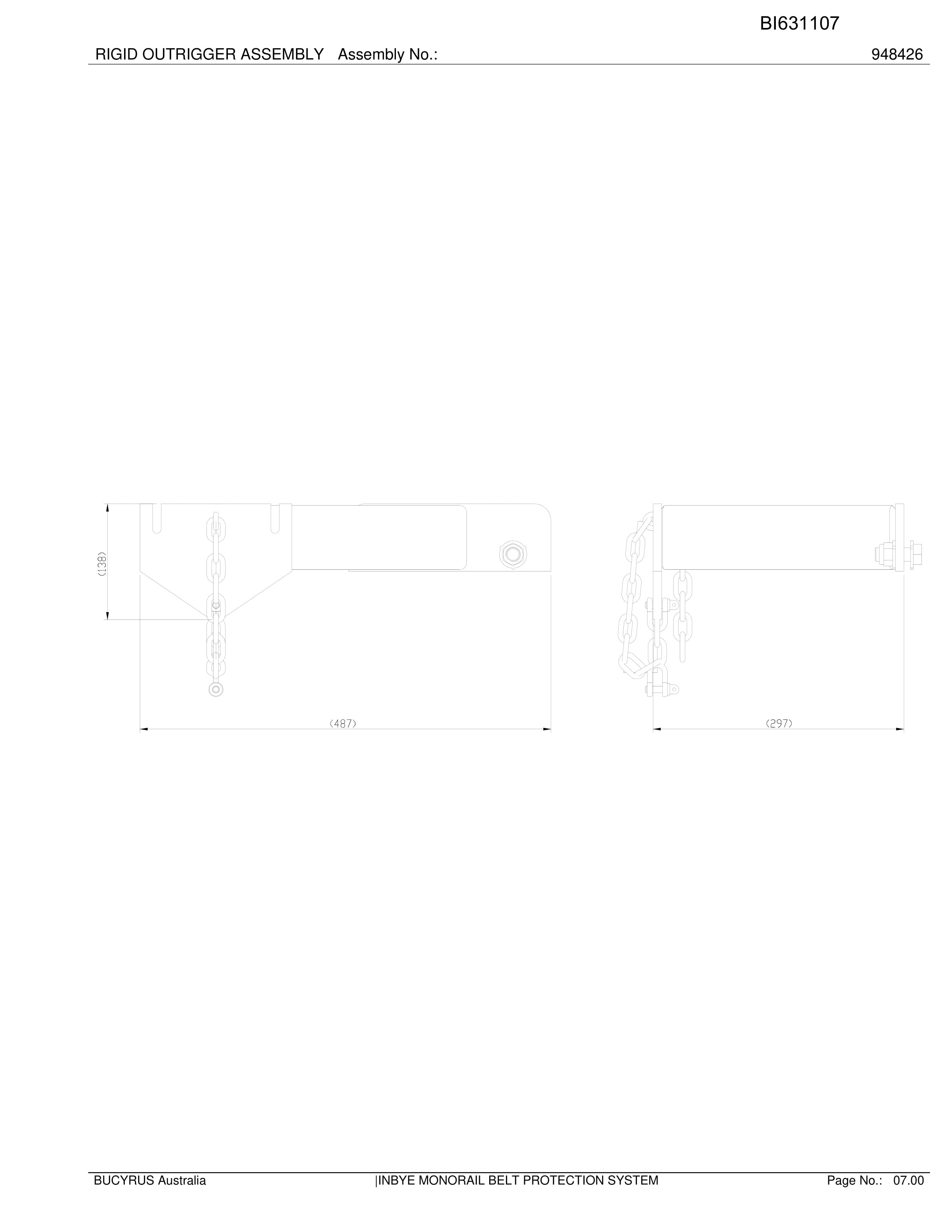 Bucyrus Broadmeadow Set 2 Monorail Belt Guarding Screen Parts Catalog BI631107-5