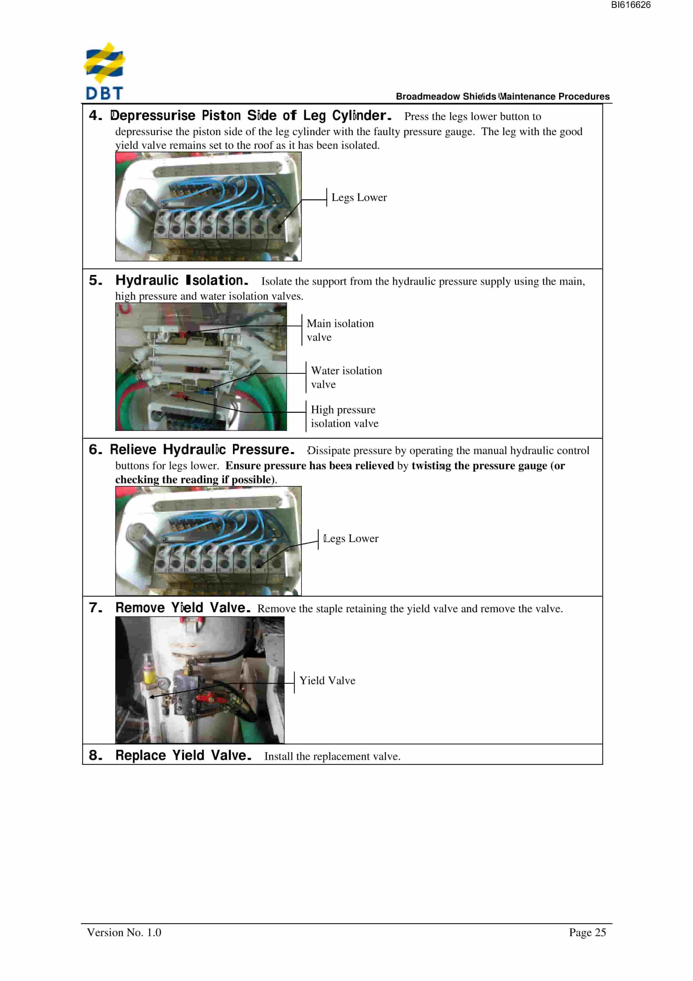 Bucyrus Broadmeadow Shields Maintenance Procedures Technical Manual BI616626-2