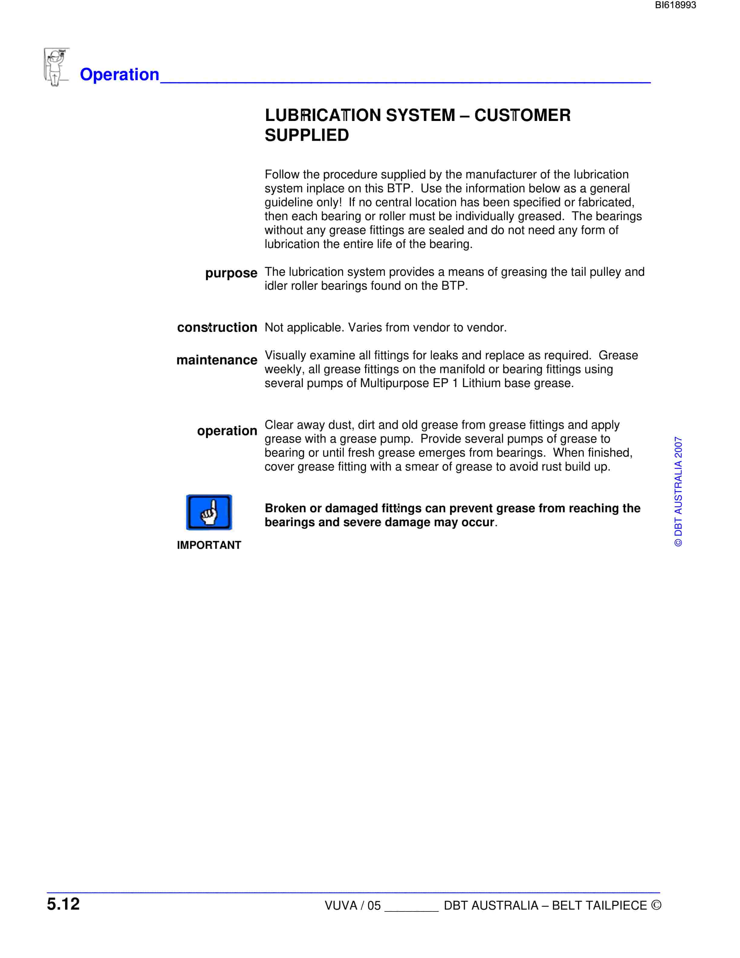Bucyrus Broadmeadow Technical Manual BI618993-2