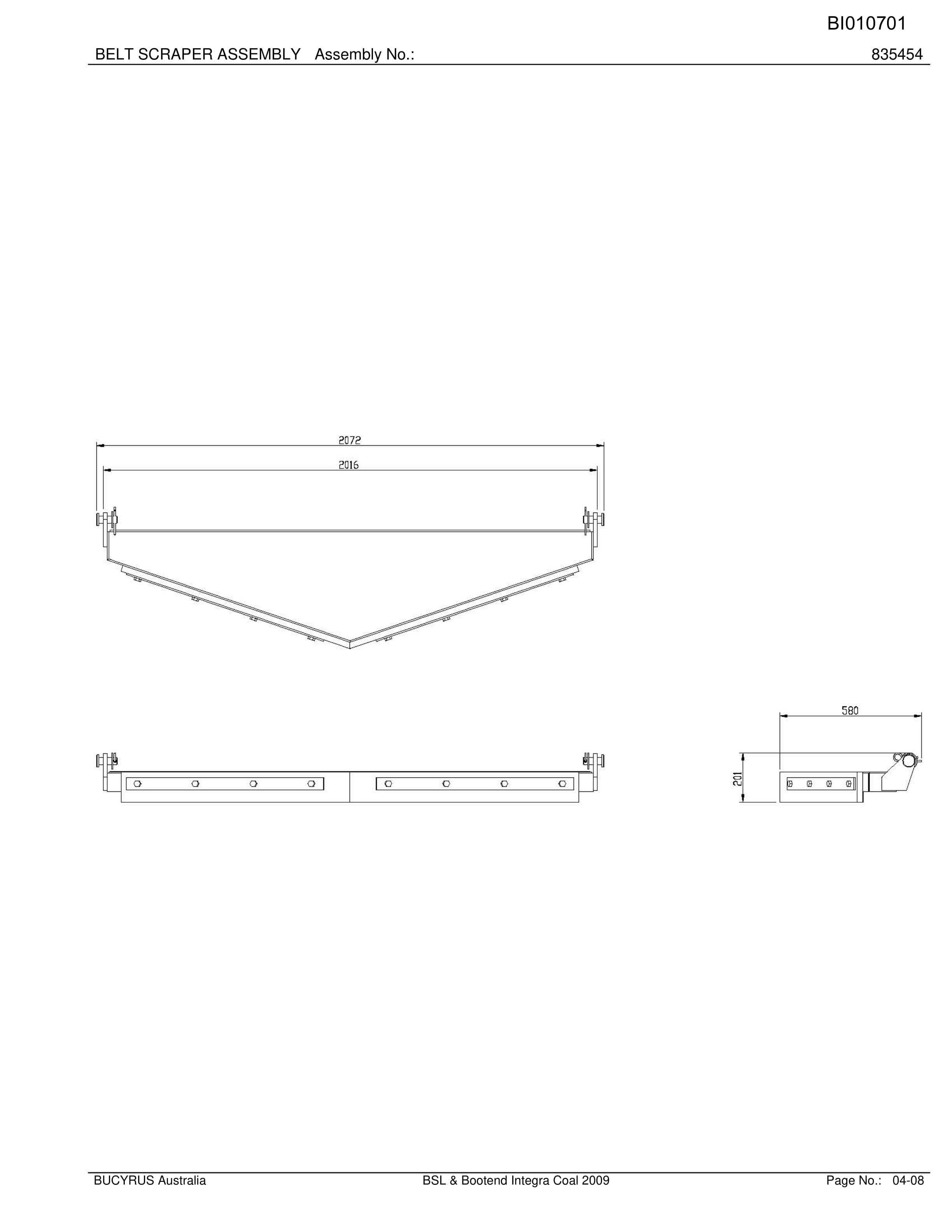 Bucyrus BSL And Bootend Integra Coal 2009 Parts Catalog BI010701-3