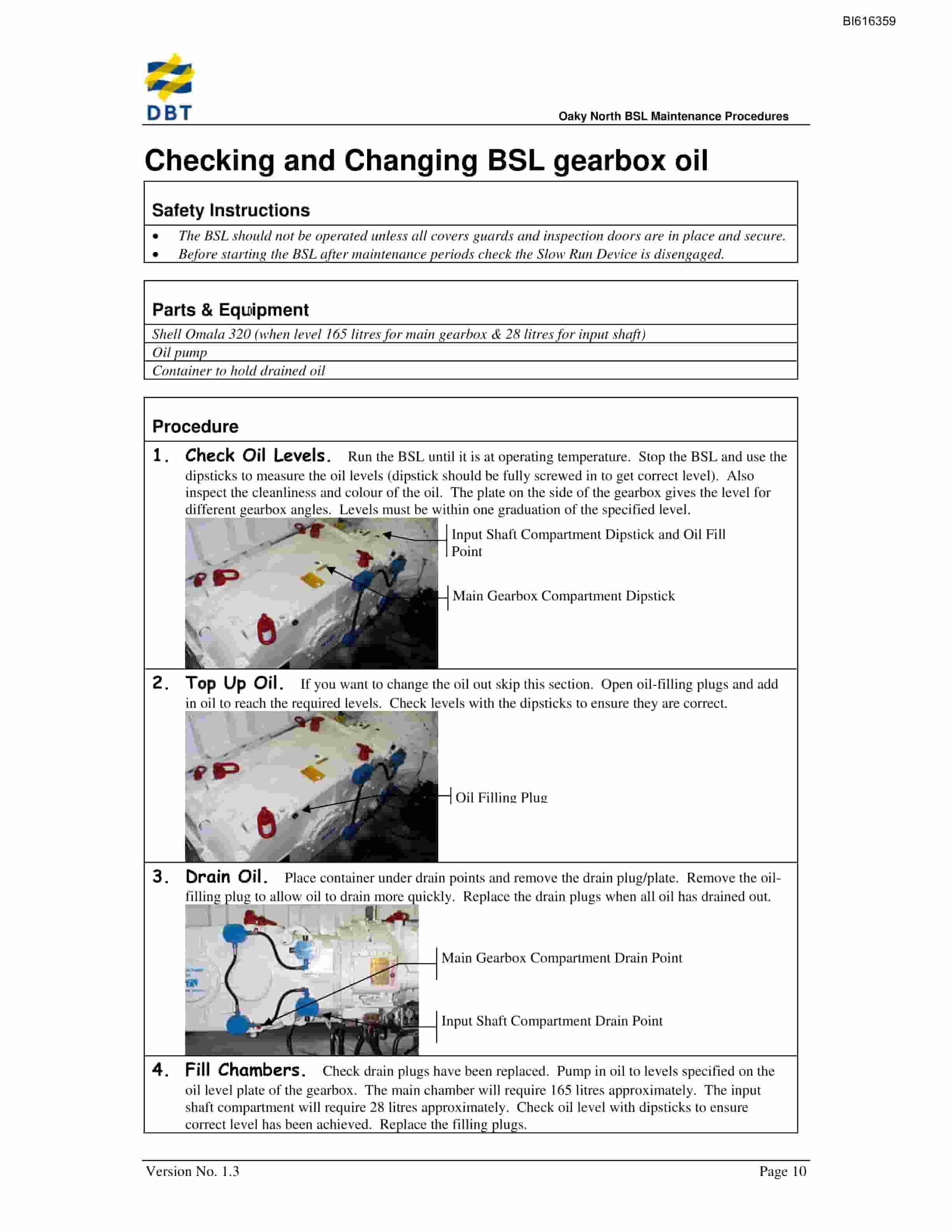 Bucyrus BSL Maintenance Procedures Technical Manual BI616359-3