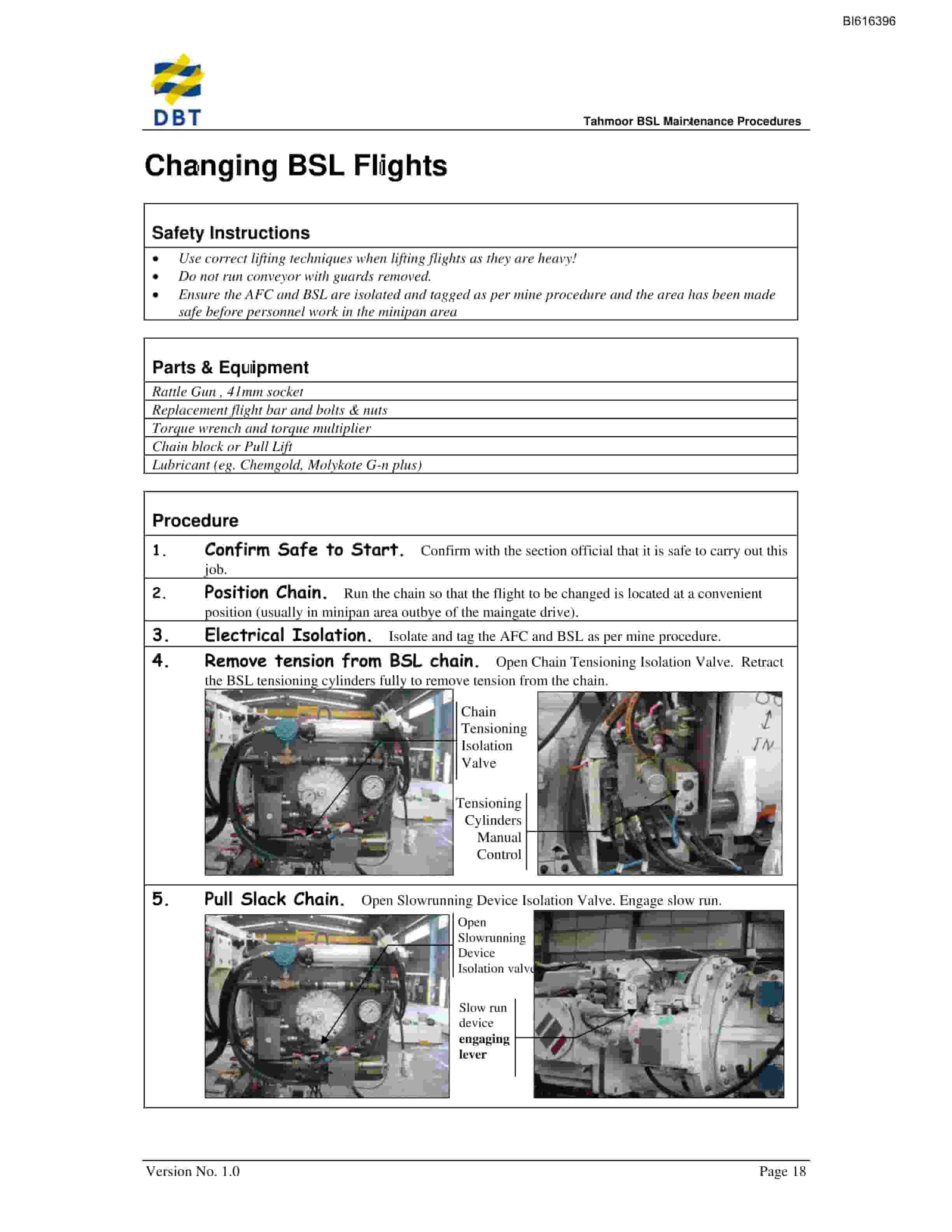 Bucyrus BSL Maintenance Procedures Technical Manual BI616396-5