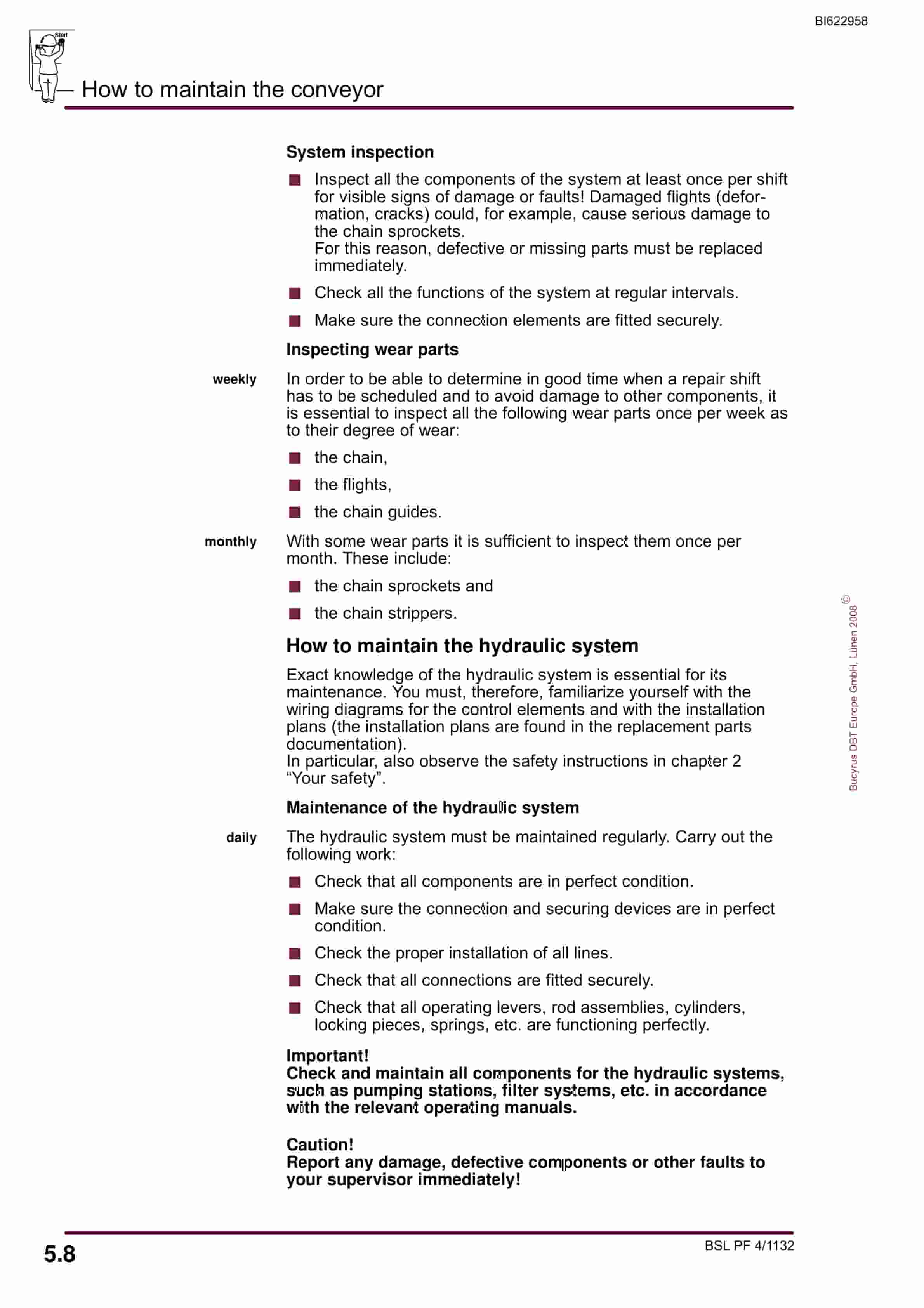 Bucyrus BSL PF 4-1132 Operating Manual BI622958-4