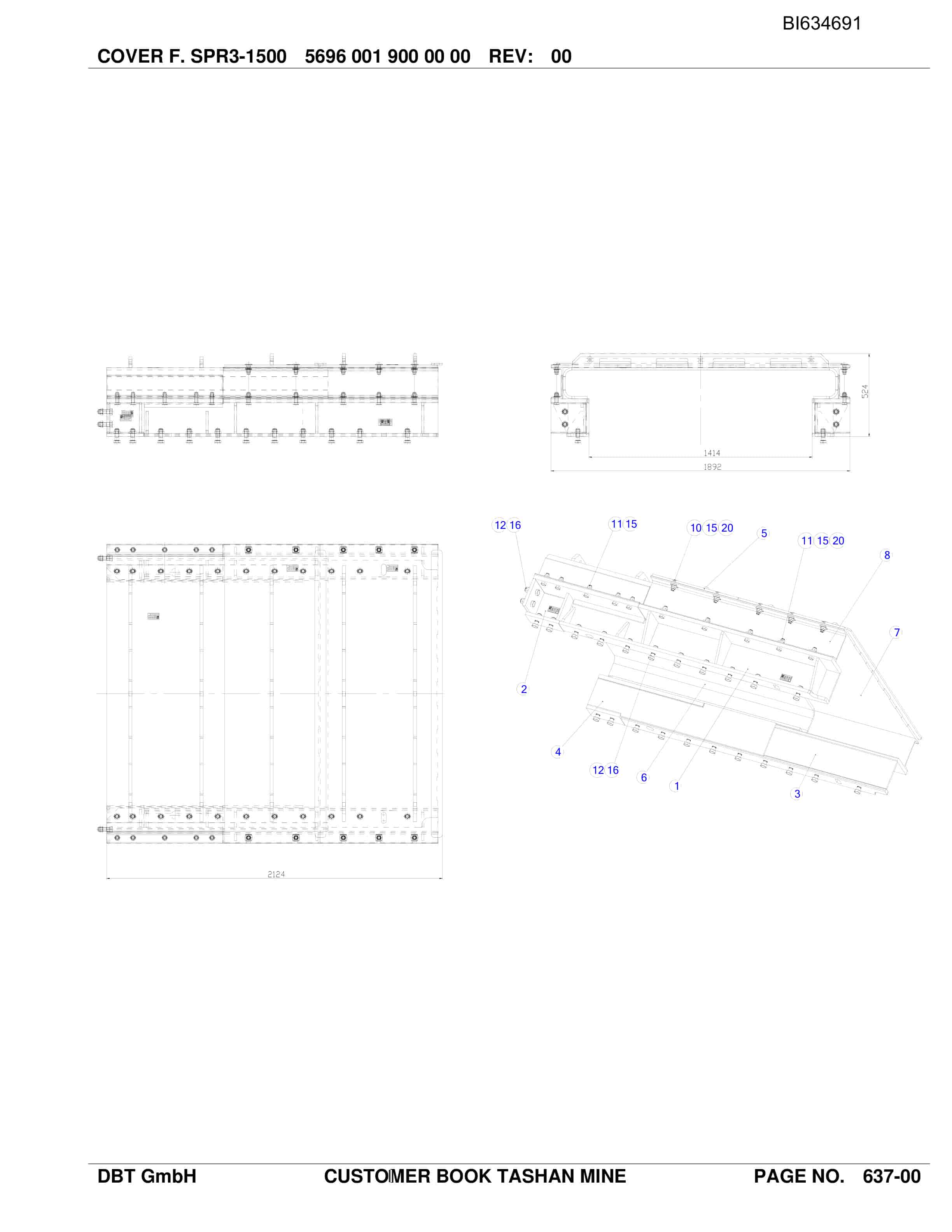 Bucyrus BSL PF 6-1542 Parts Catalog BI634691-4