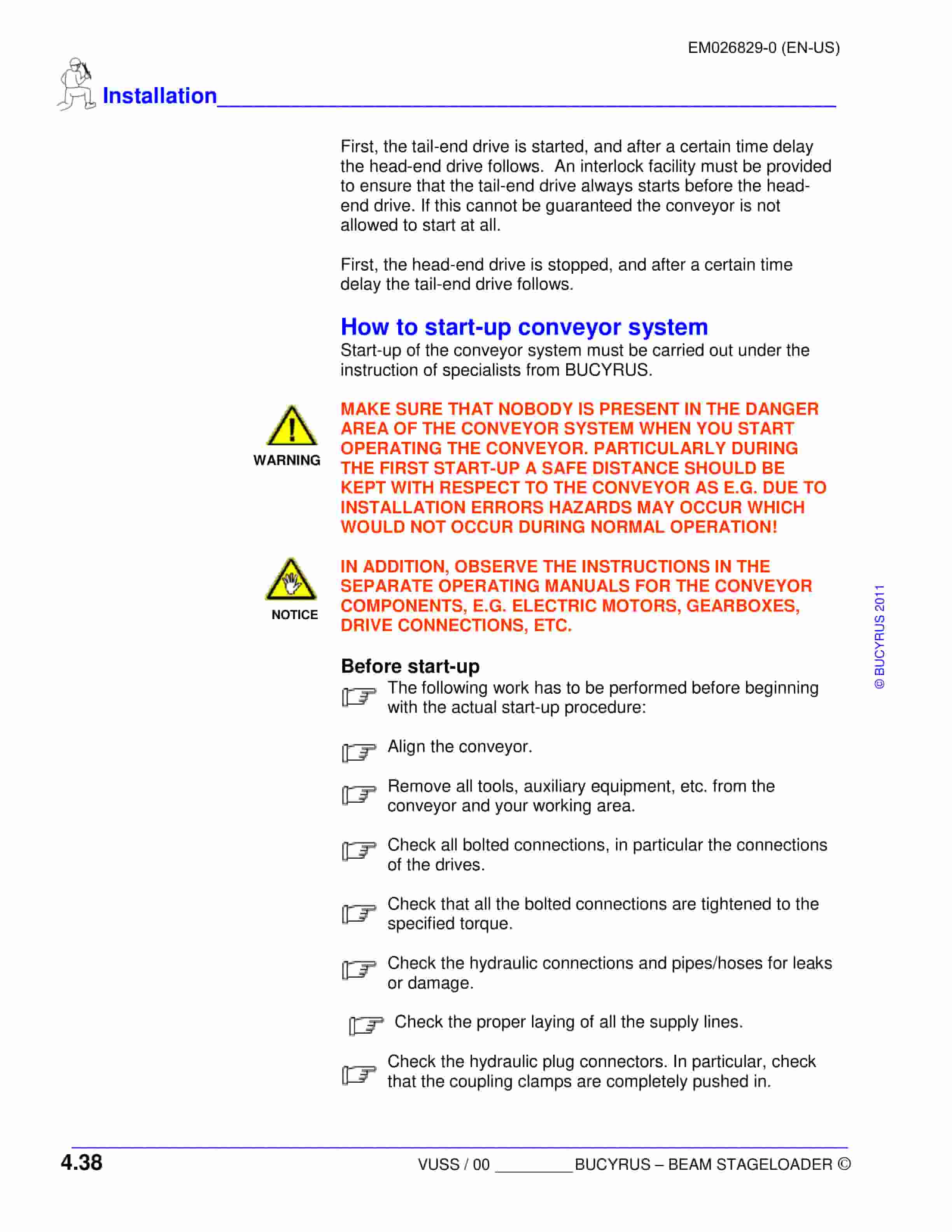 Bucyrus BSL - PF5-1542 Operating Manual EM026829-0-3