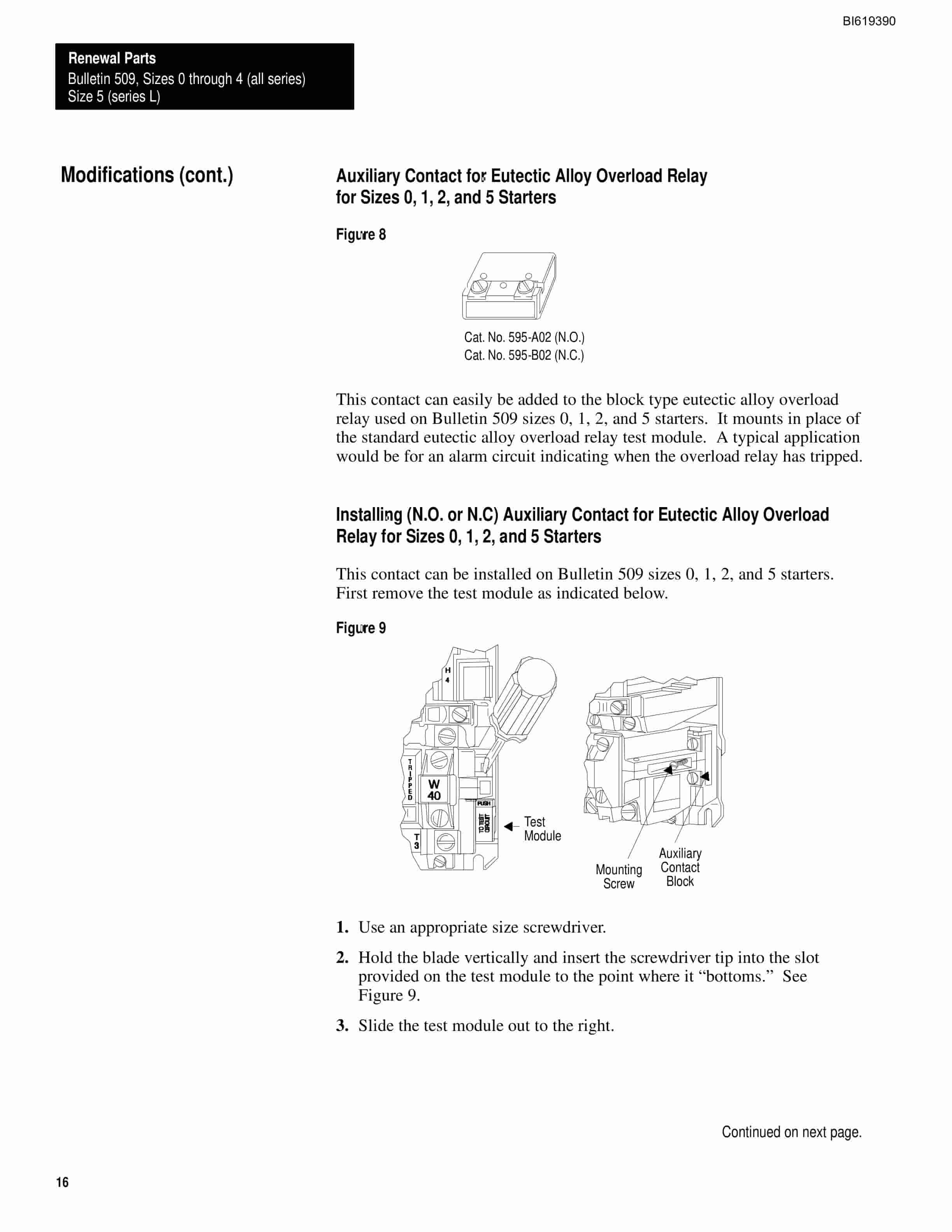 Bucyrus Bulletin 509 3-Phase Full Voltage Parts Catalog BI619390 5 Bucyrus Bulletin 509 3-Phase Full Voltage Parts Catalog BI619390 - Image 5