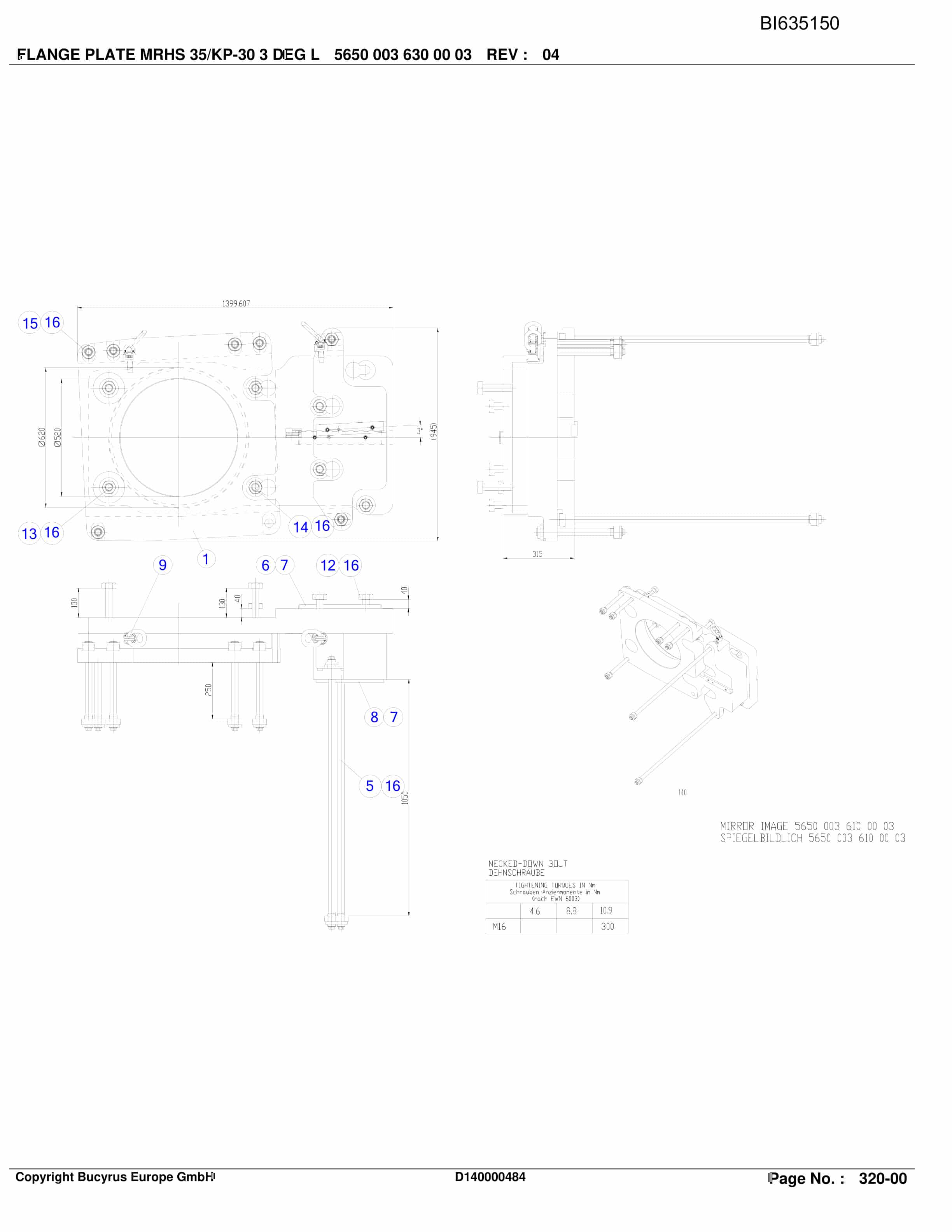 Bucyrus BW CSM II HS.SH-Conveyor PF6-1042 Parts Catalog BI635150-2