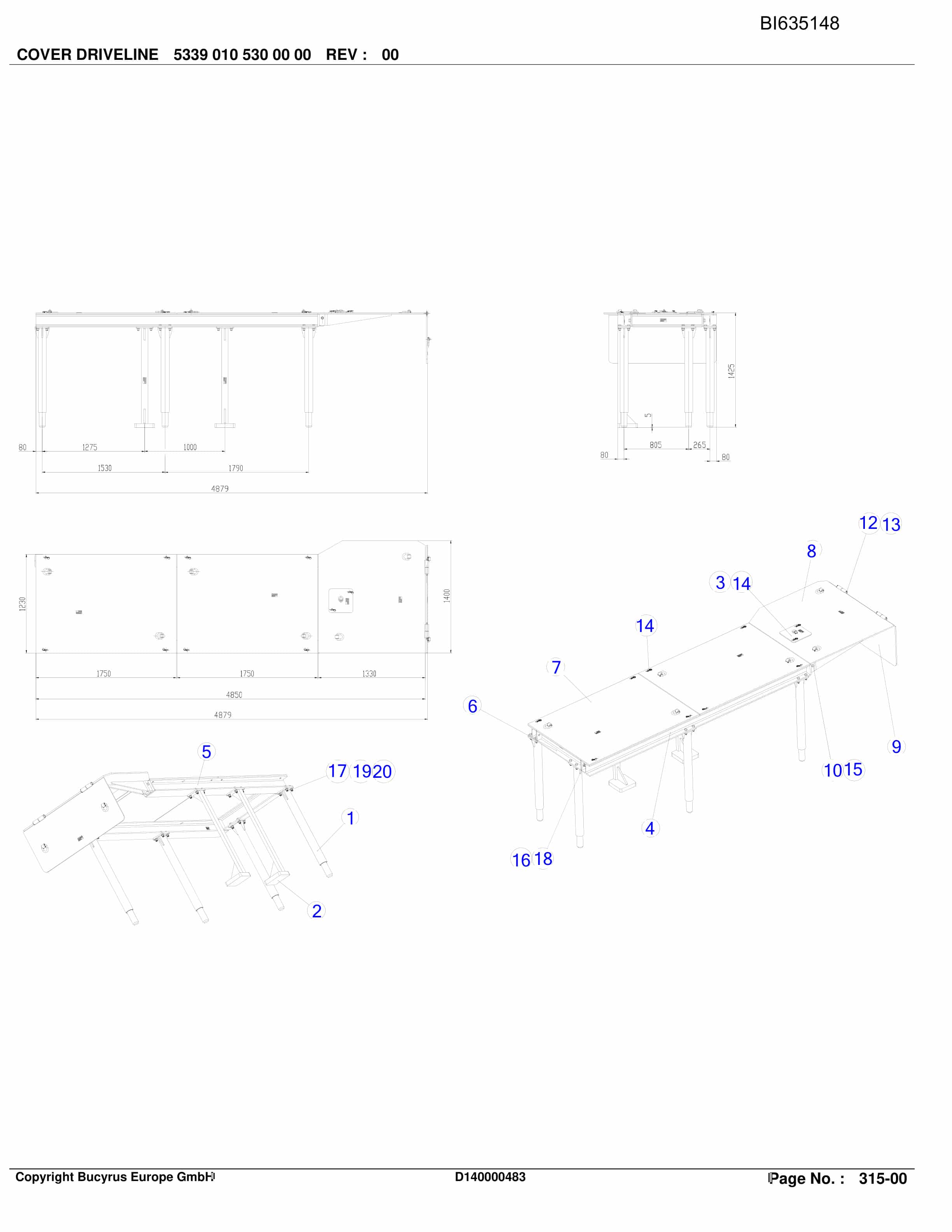 Bucyrus BW DARKOV 2, MS.SH-Conveyor PF6-1042 Parts Catalog BI635148-2