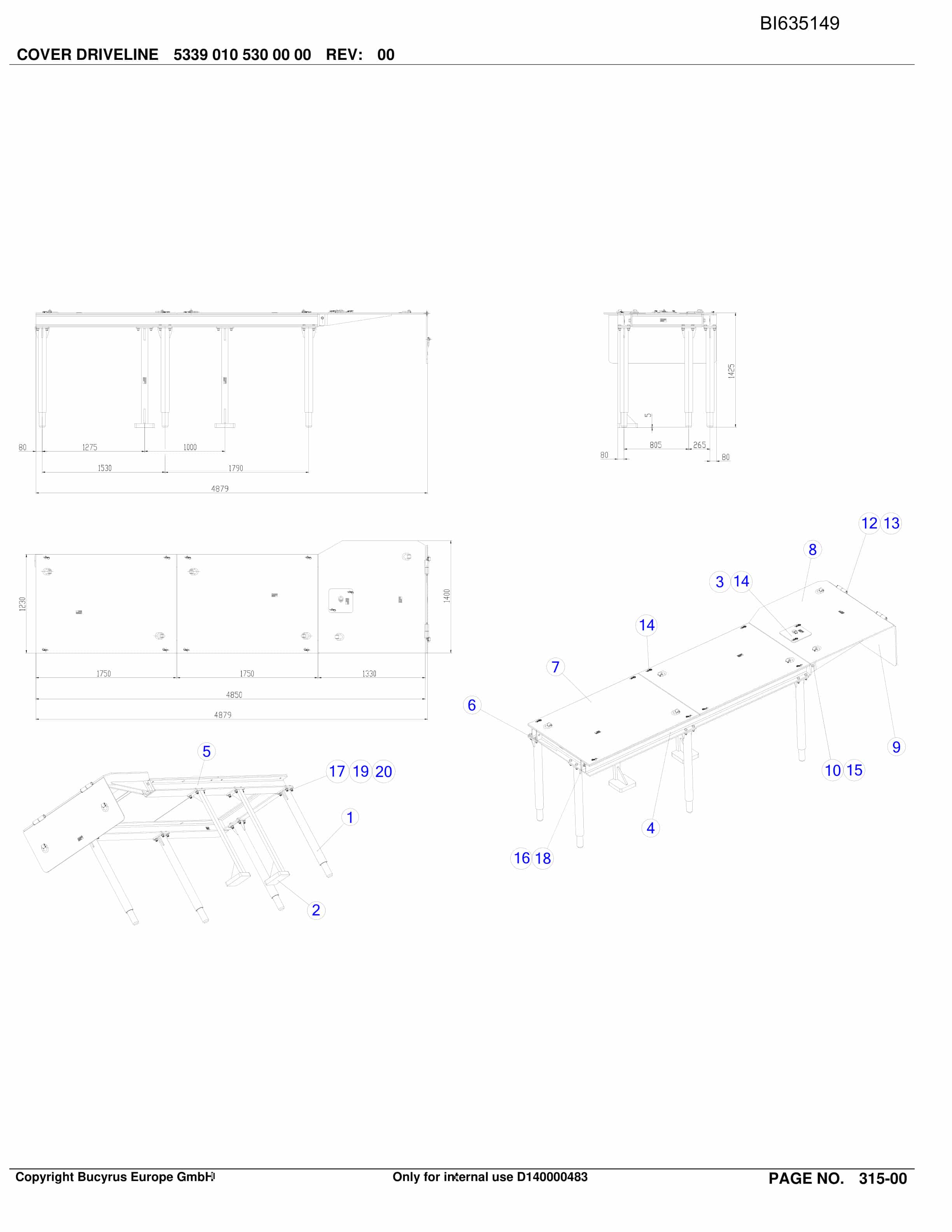 Bucyrus BW DARKOV 2, MS.SH-Conveyor PF6-1042 Parts Catalog BI635149-2