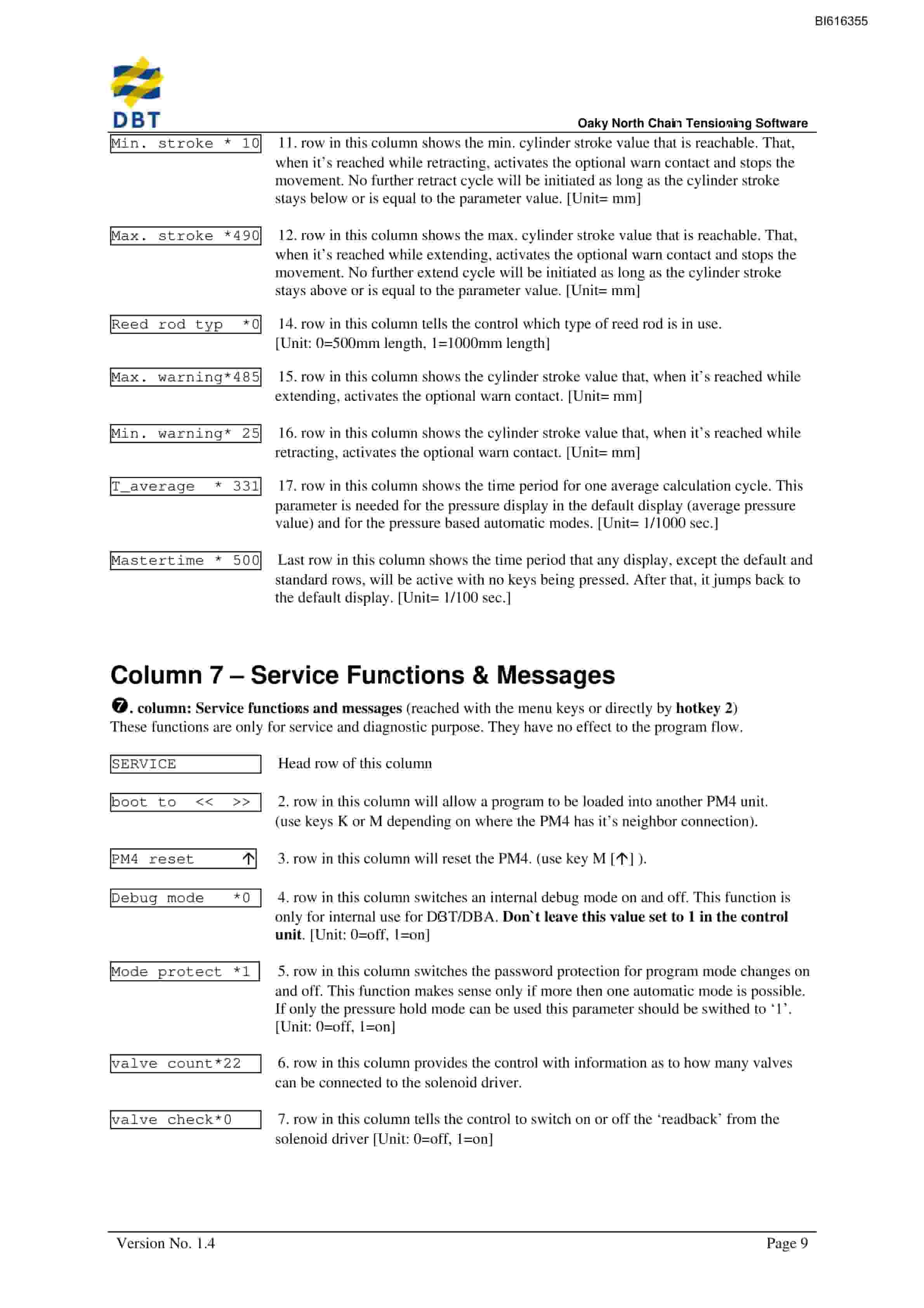 Bucyrus Chain Tensioning Software V5.14x Technical Manual BI616355-3