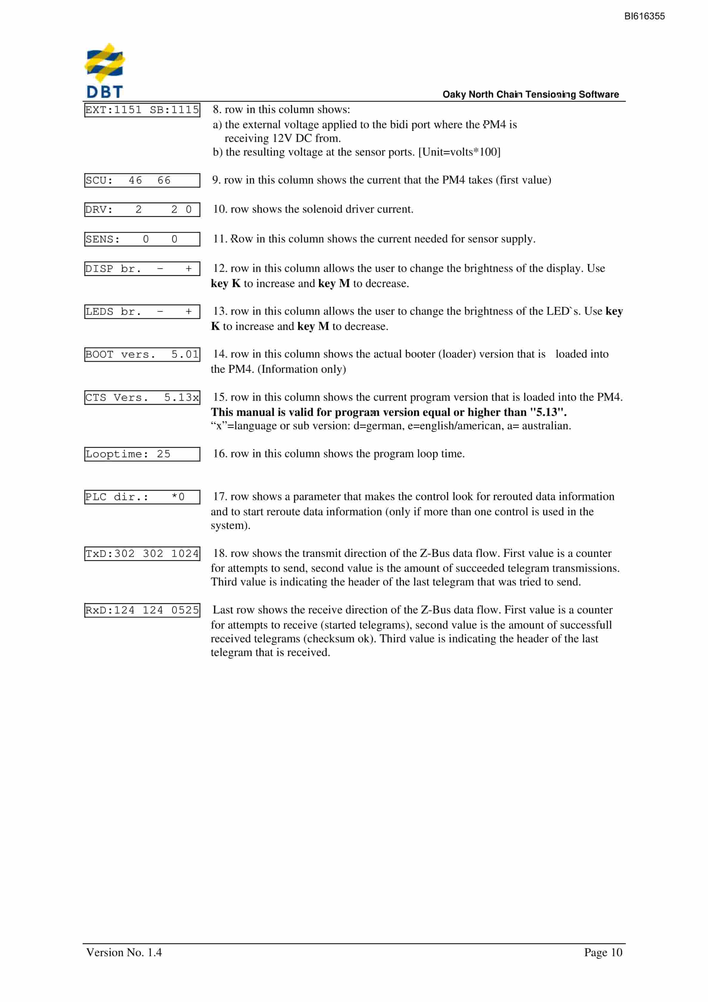 Bucyrus Chain Tensioning Software V5.14x Technical Manual BI616355-4