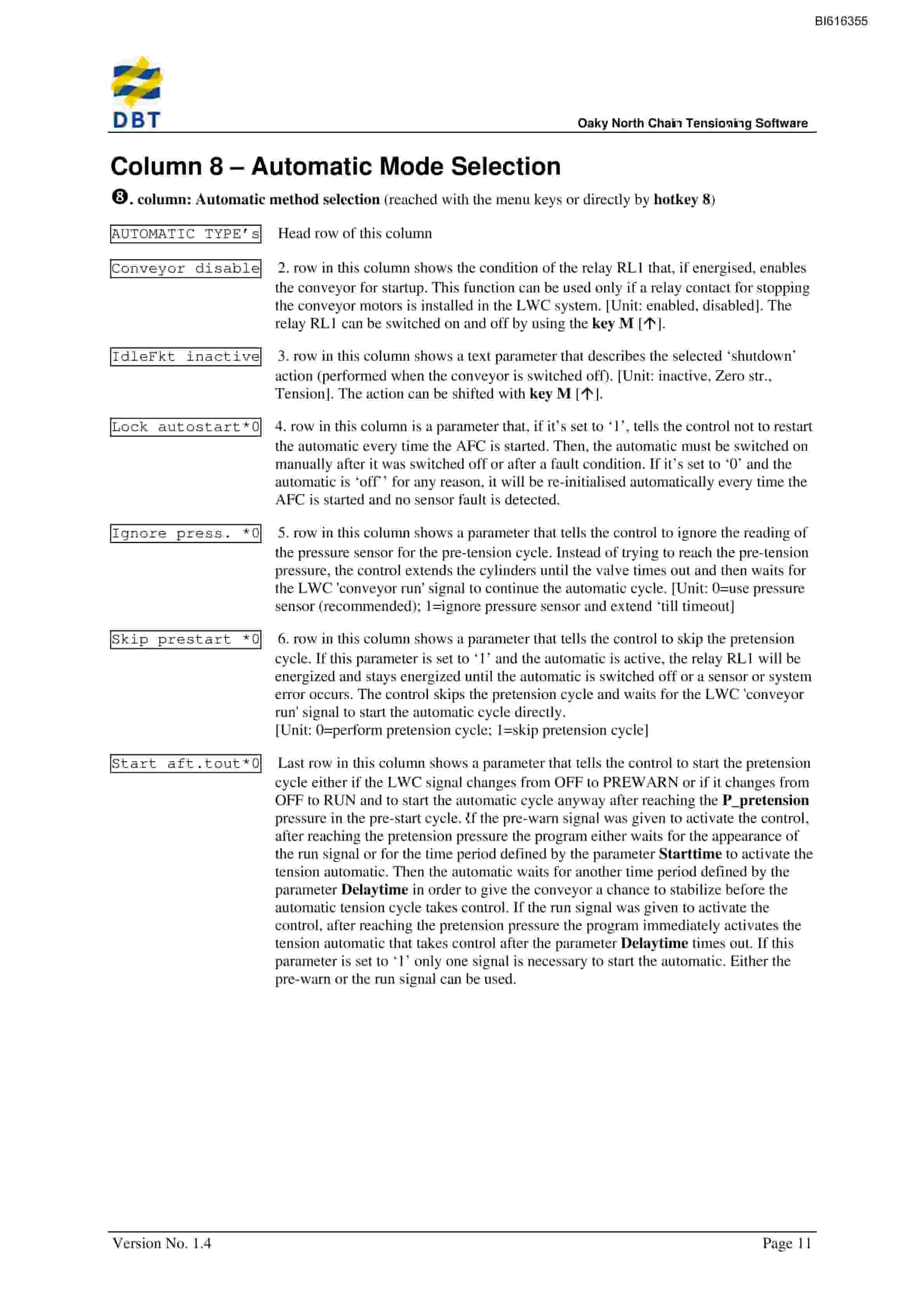 Bucyrus Chain Tensioning Software V5.14x Technical Manual BI616355-5