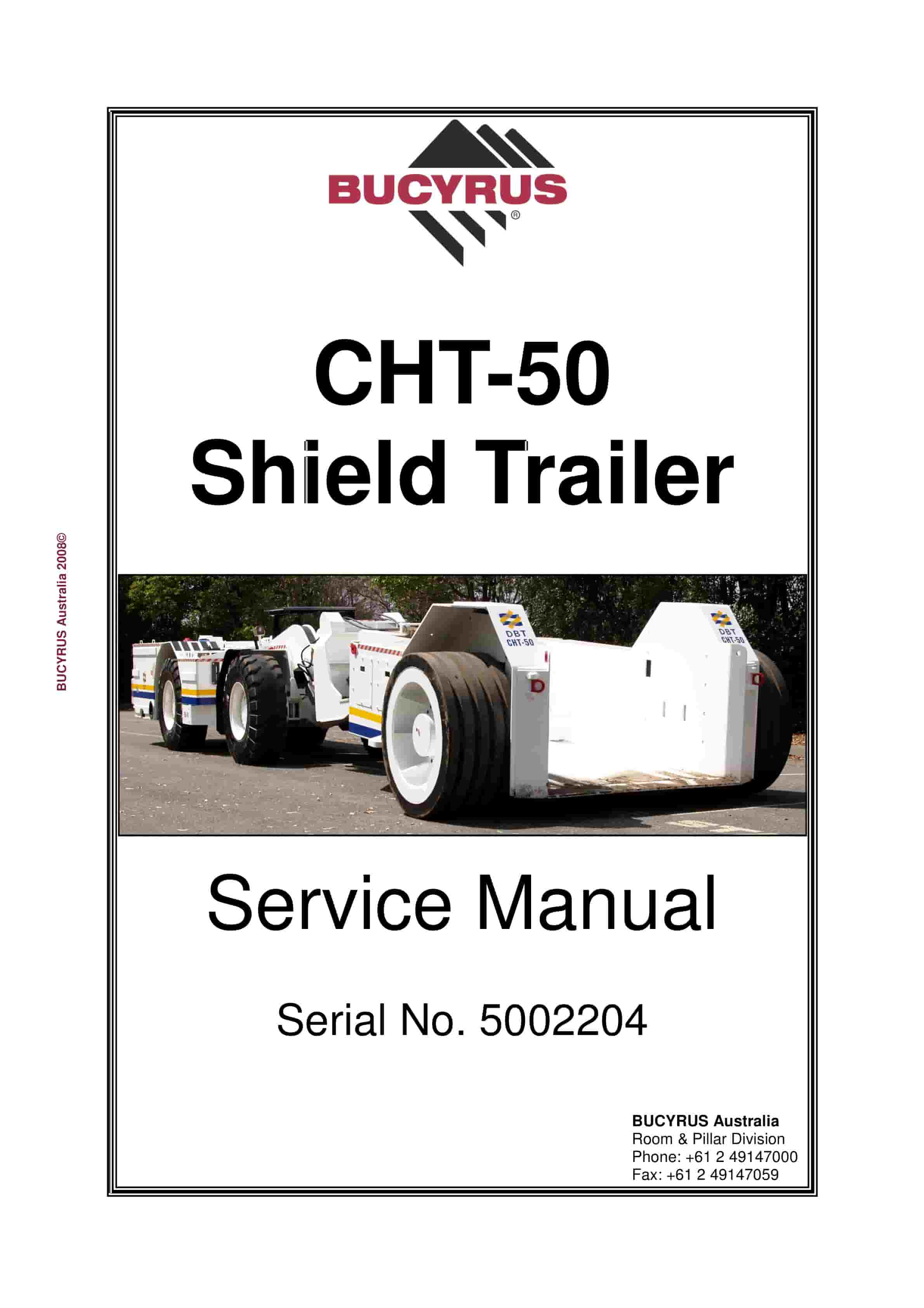Bucyrus CHT-50 Shield Trailer Service Manual BI643611