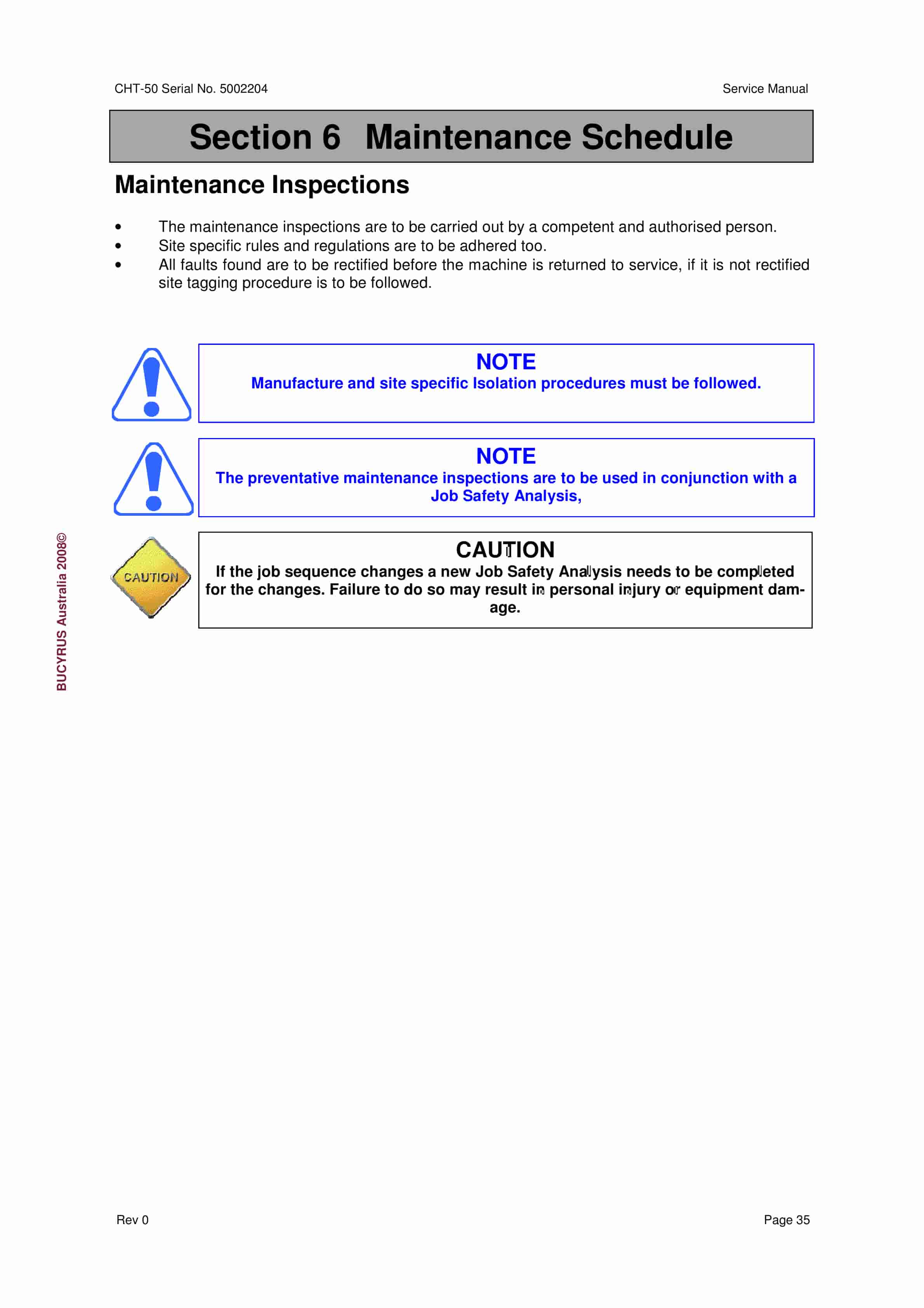 Bucyrus CHT-50 Shield Trailer Service Manual BI643611-3