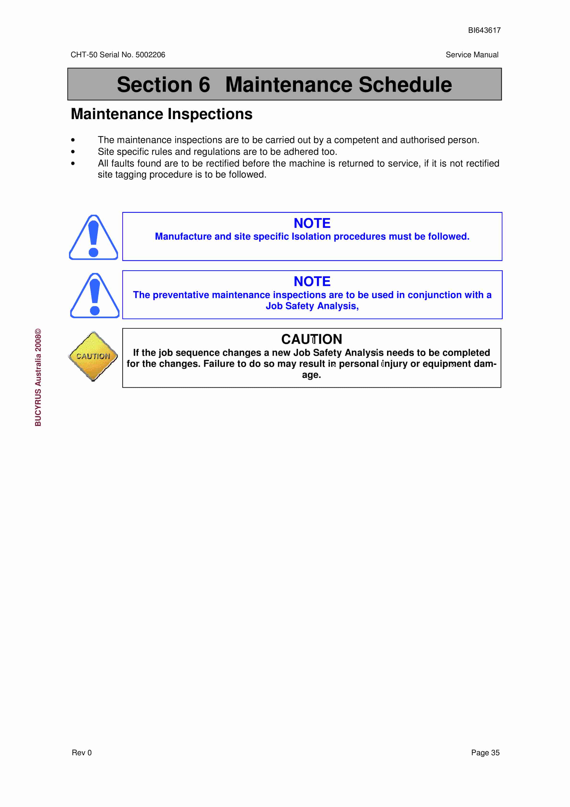 Bucyrus CHT-50 Shield Trailer Service Manual BI643617-3