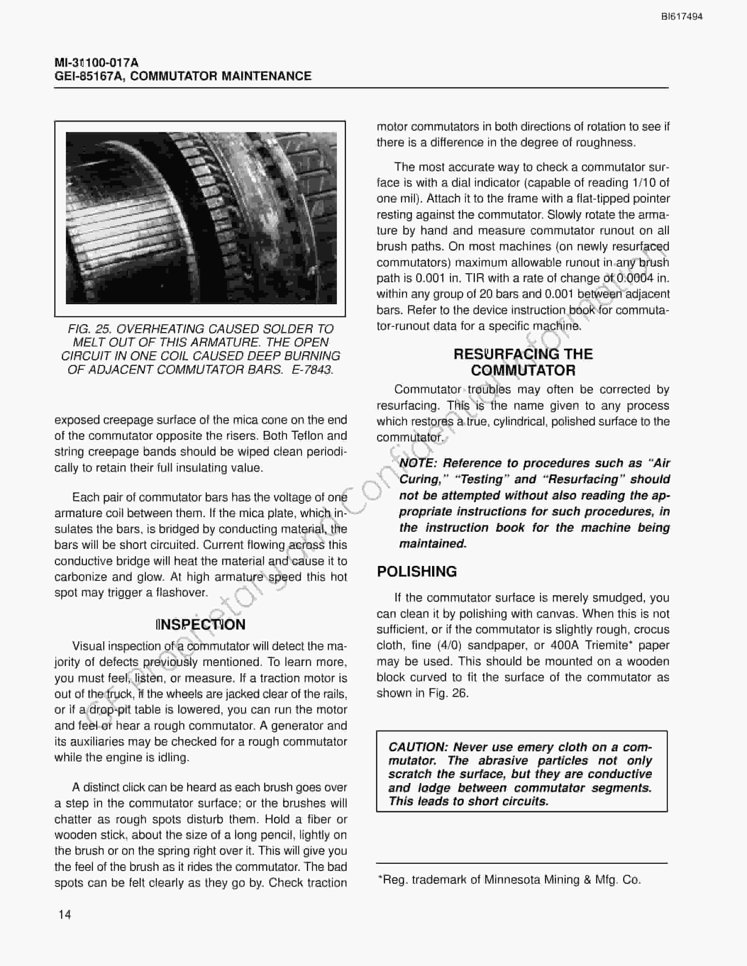 Bucyrus Commutator Maintenance Technical Manual BI617494 5 Bucyrus Commutator Maintenance Technical Manual BI617494 - Image 5