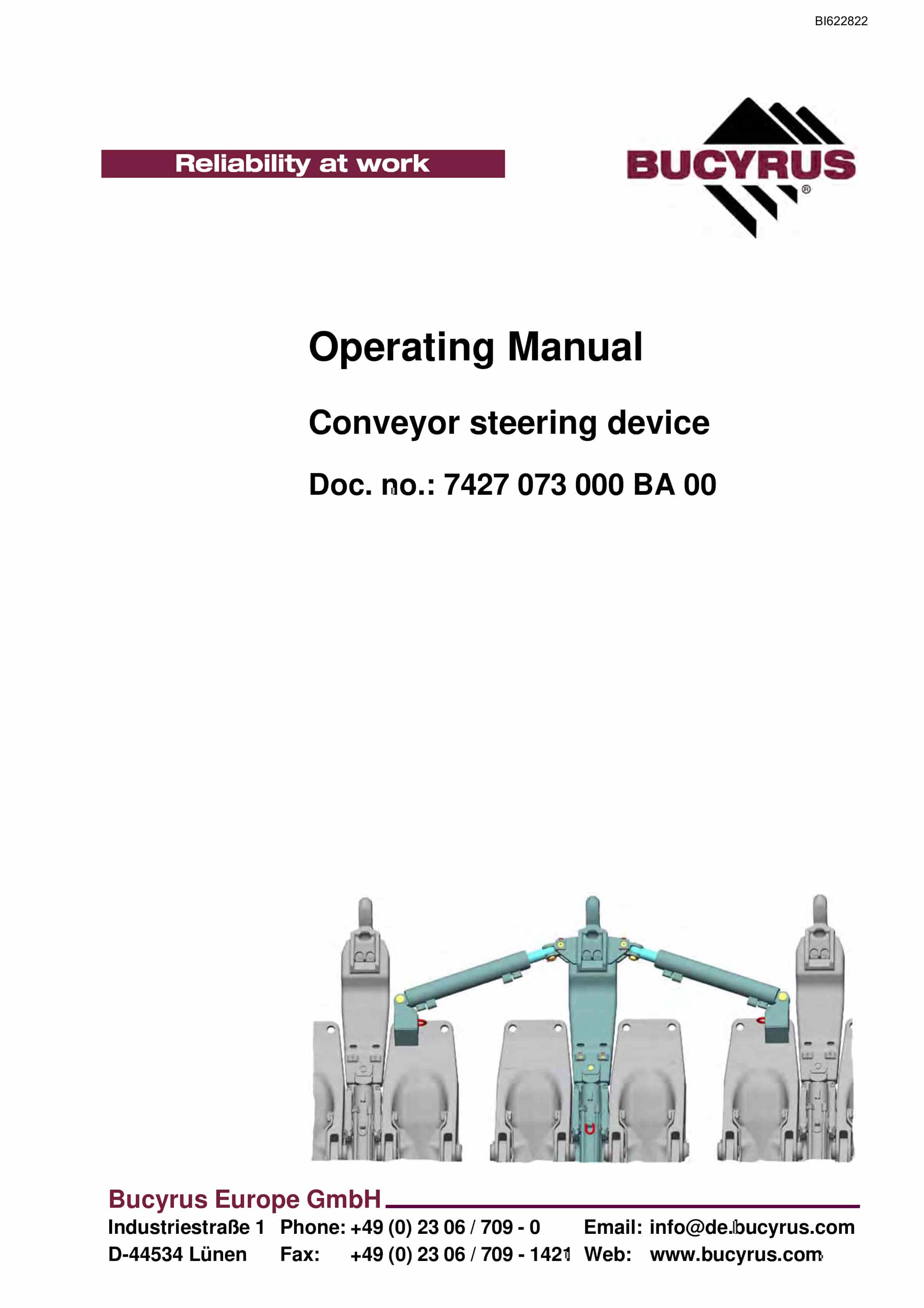 Bucyrus Conveyor Steering Device Operating Manual BI622822